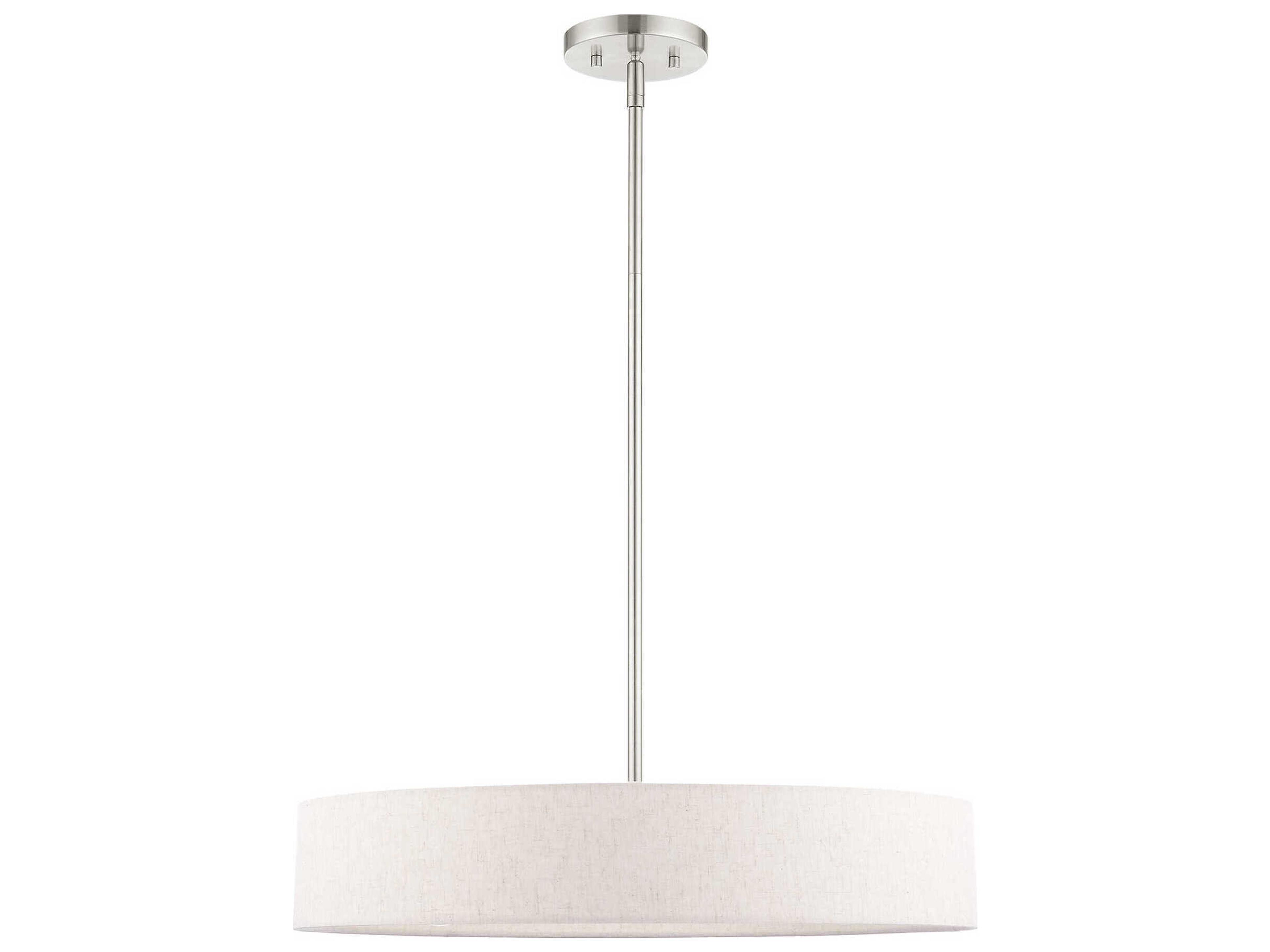 Livex Lighting Venlo 4-Light Brushed Nickel White Drum Pendant