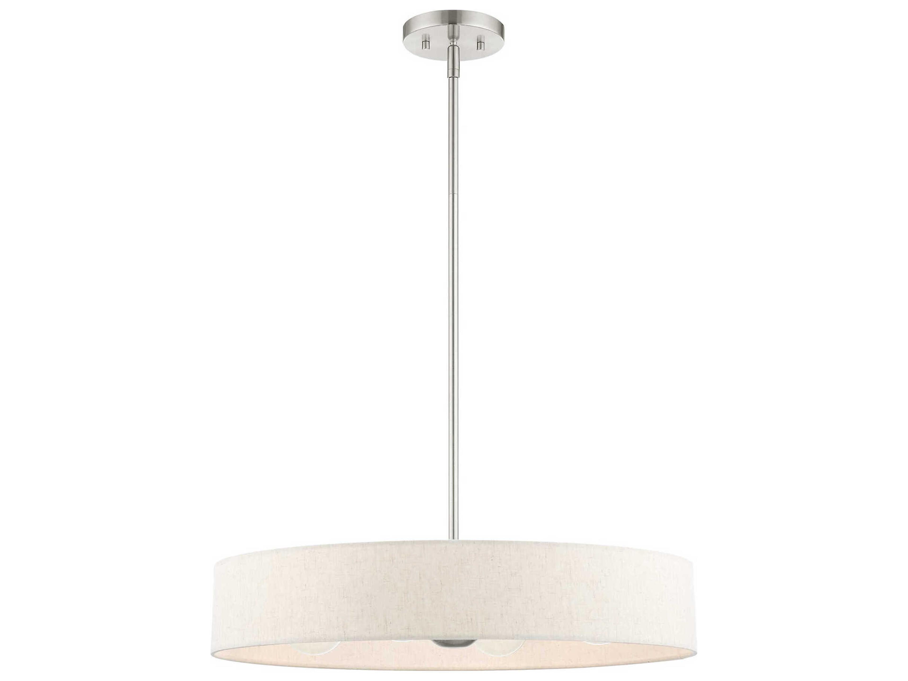 Livex Lighting Venlo 4-Light Brushed Nickel White Drum Pendant