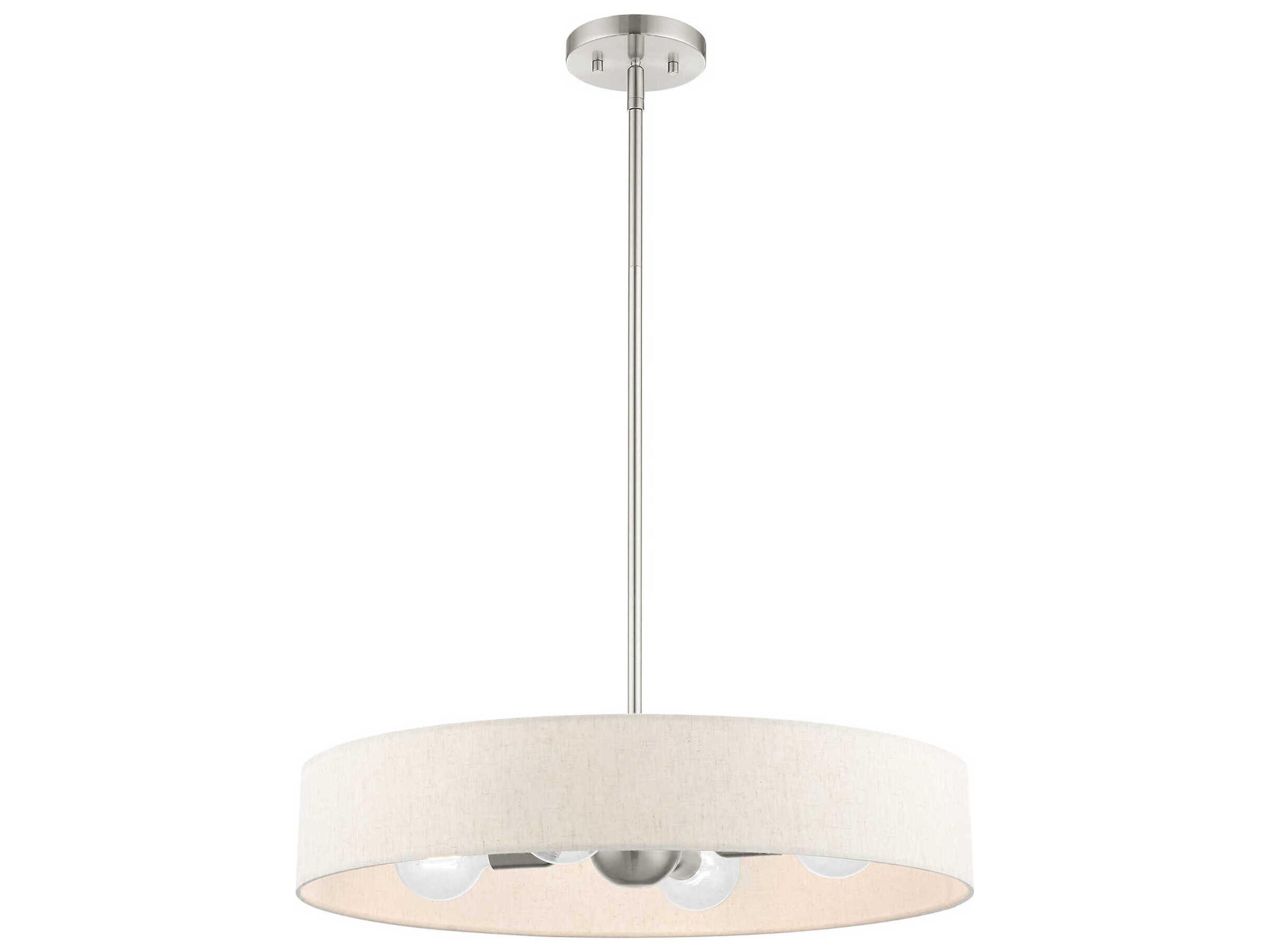 Livex Lighting Venlo 4-Light Brushed Nickel White Drum Pendant