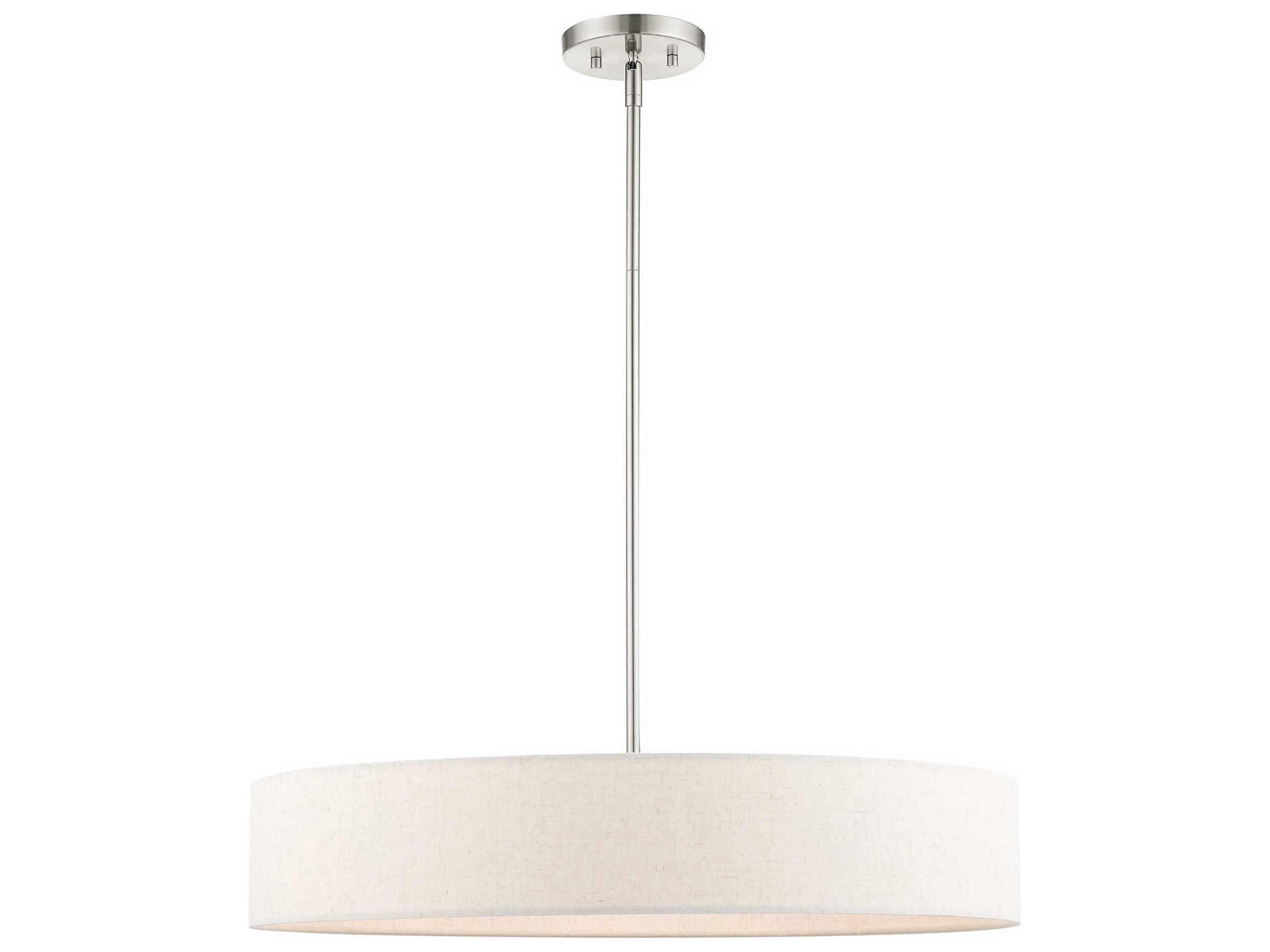 Venlo 5-Light Brushed Nickel White Drum Pendant