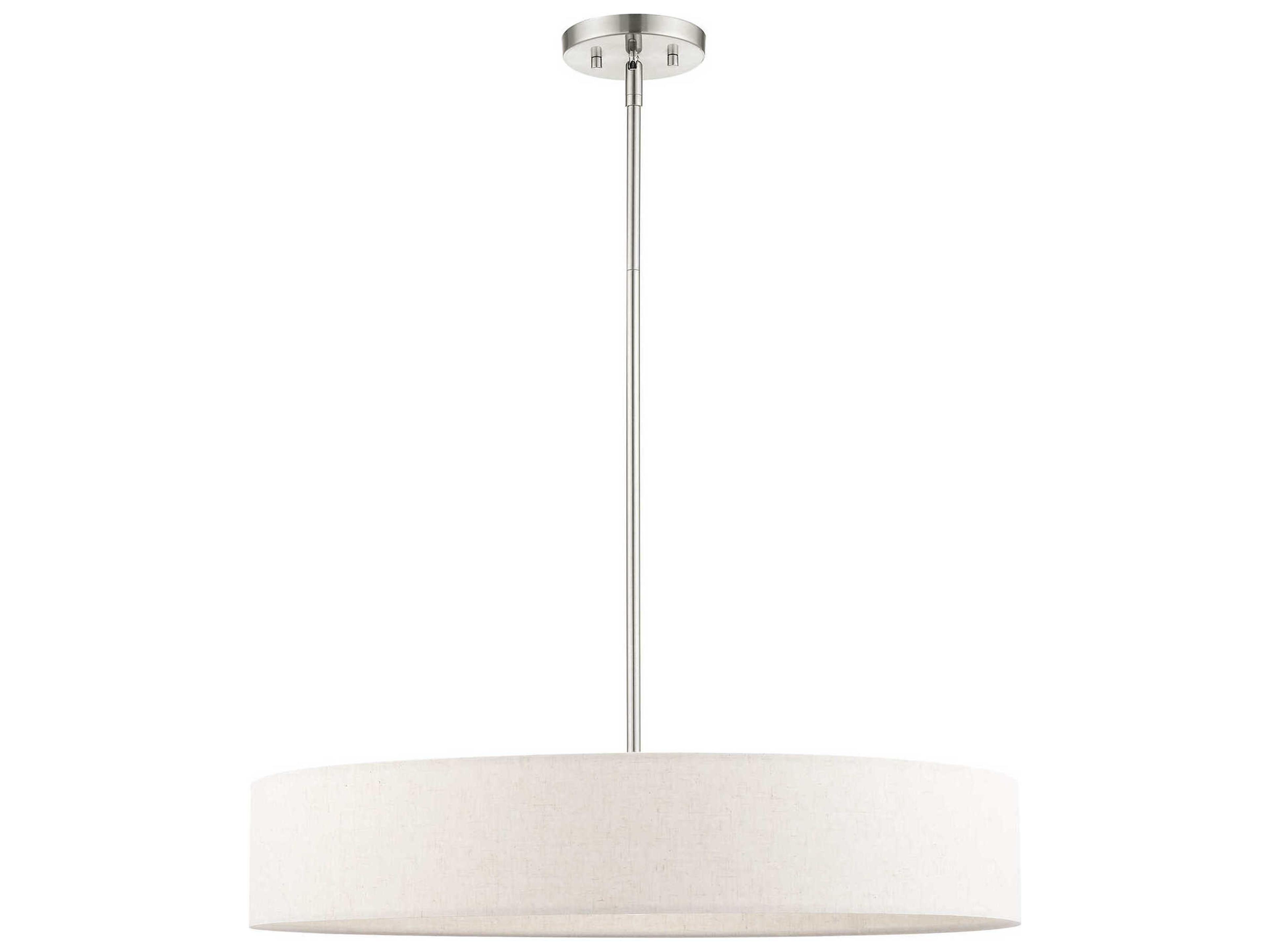 Livex Lighting Venlo 5-Light Brushed Nickel White Drum Pendant