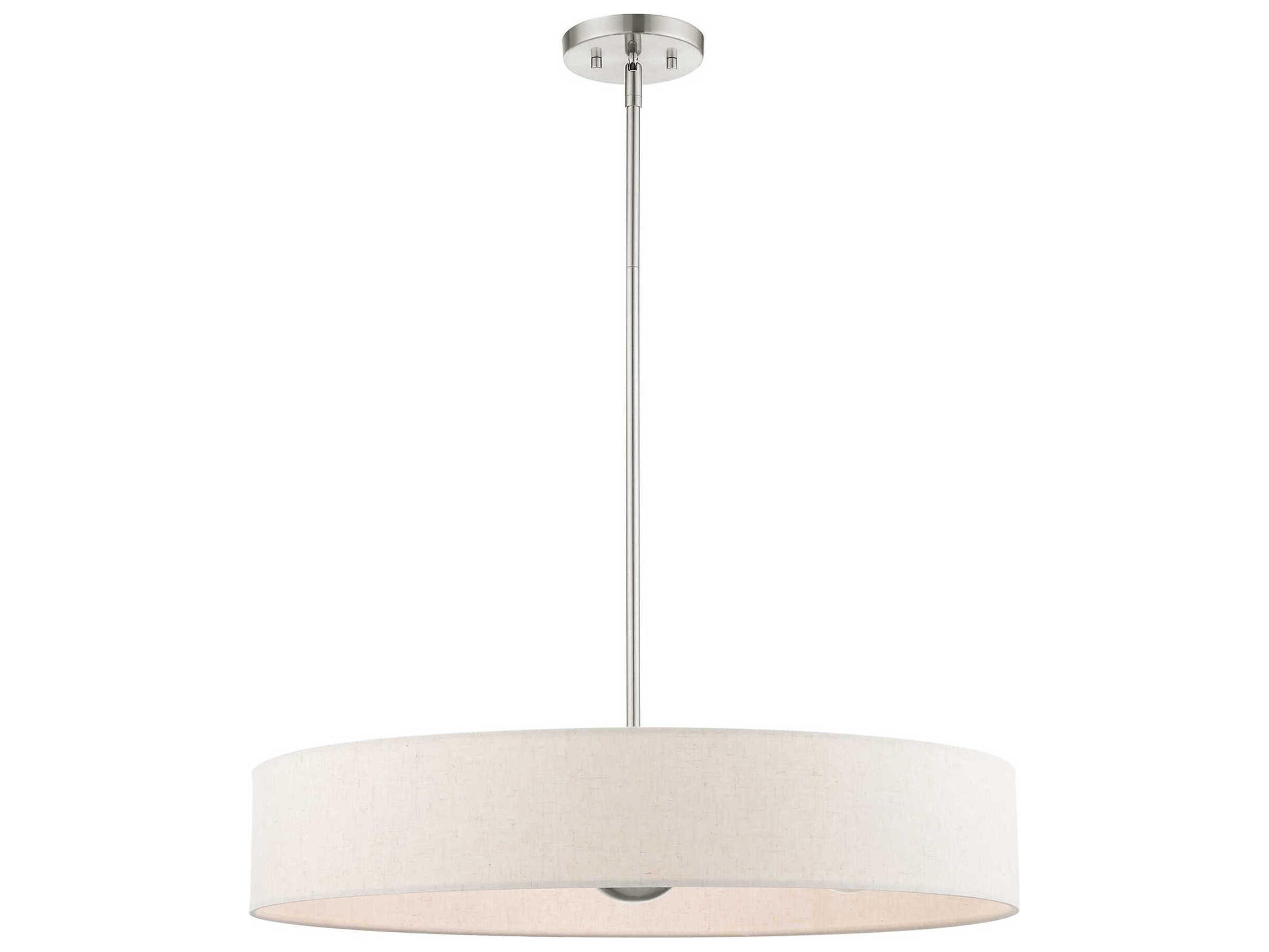 Livex Lighting Venlo 5-Light Brushed Nickel White Drum Pendant
