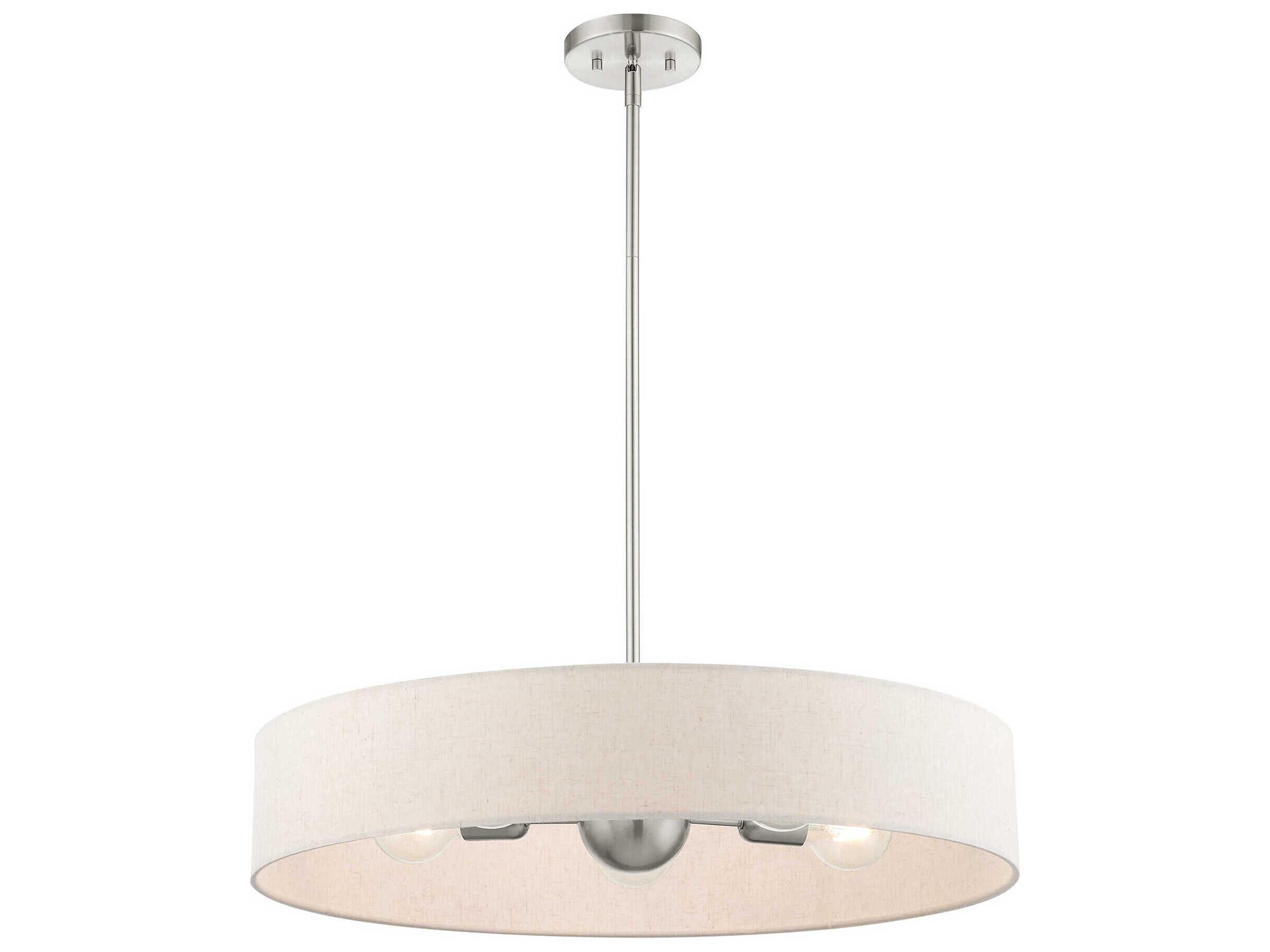 Livex Lighting Venlo 5-Light Brushed Nickel White Drum Pendant