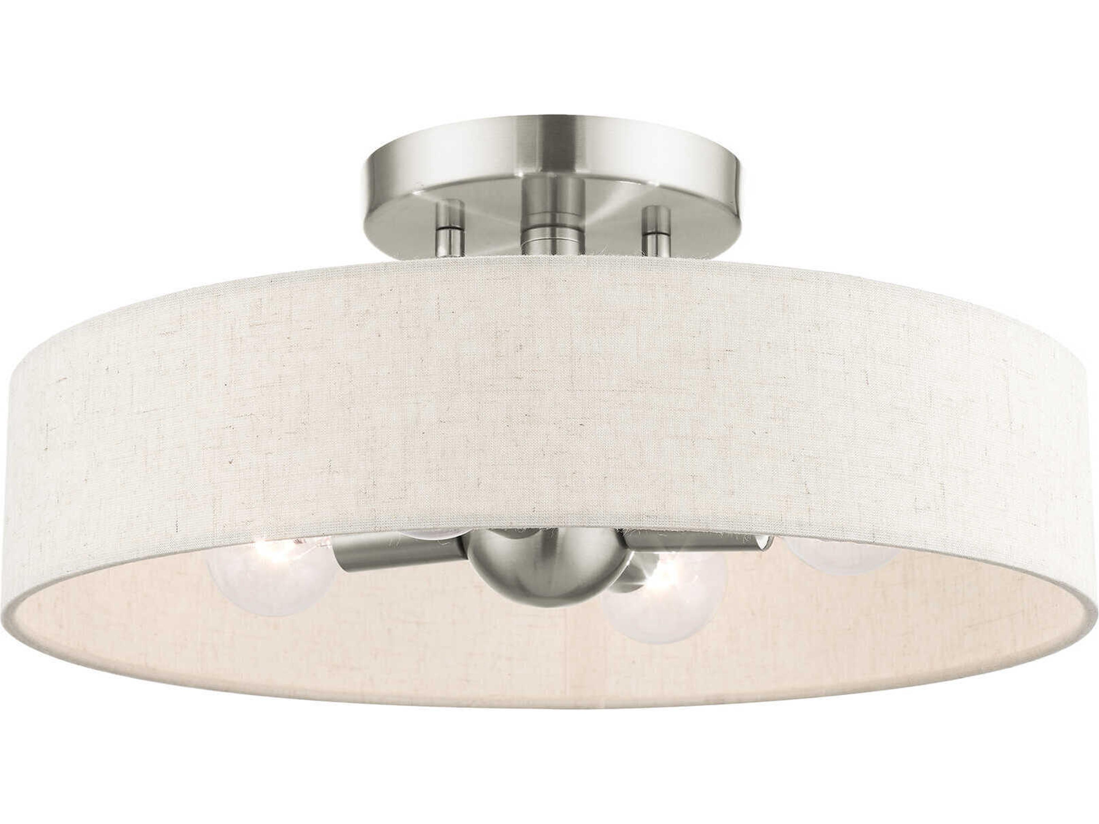 Venlo 4-Light Brushed Nickel Drum Geometric Semi Flush Mount