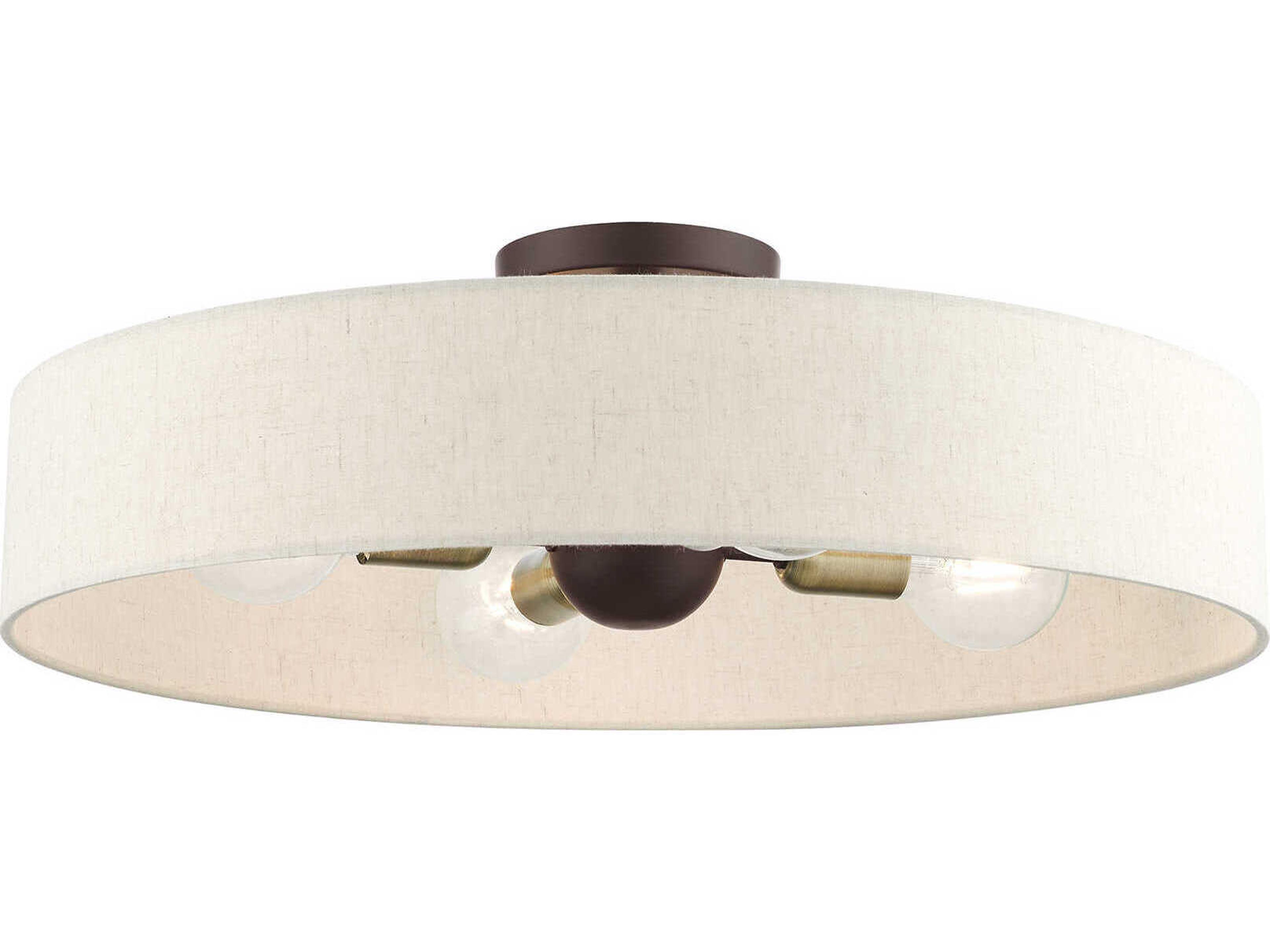 Venlo 4-Light Bronze Antique Brass Drum Geometric Flush Mount