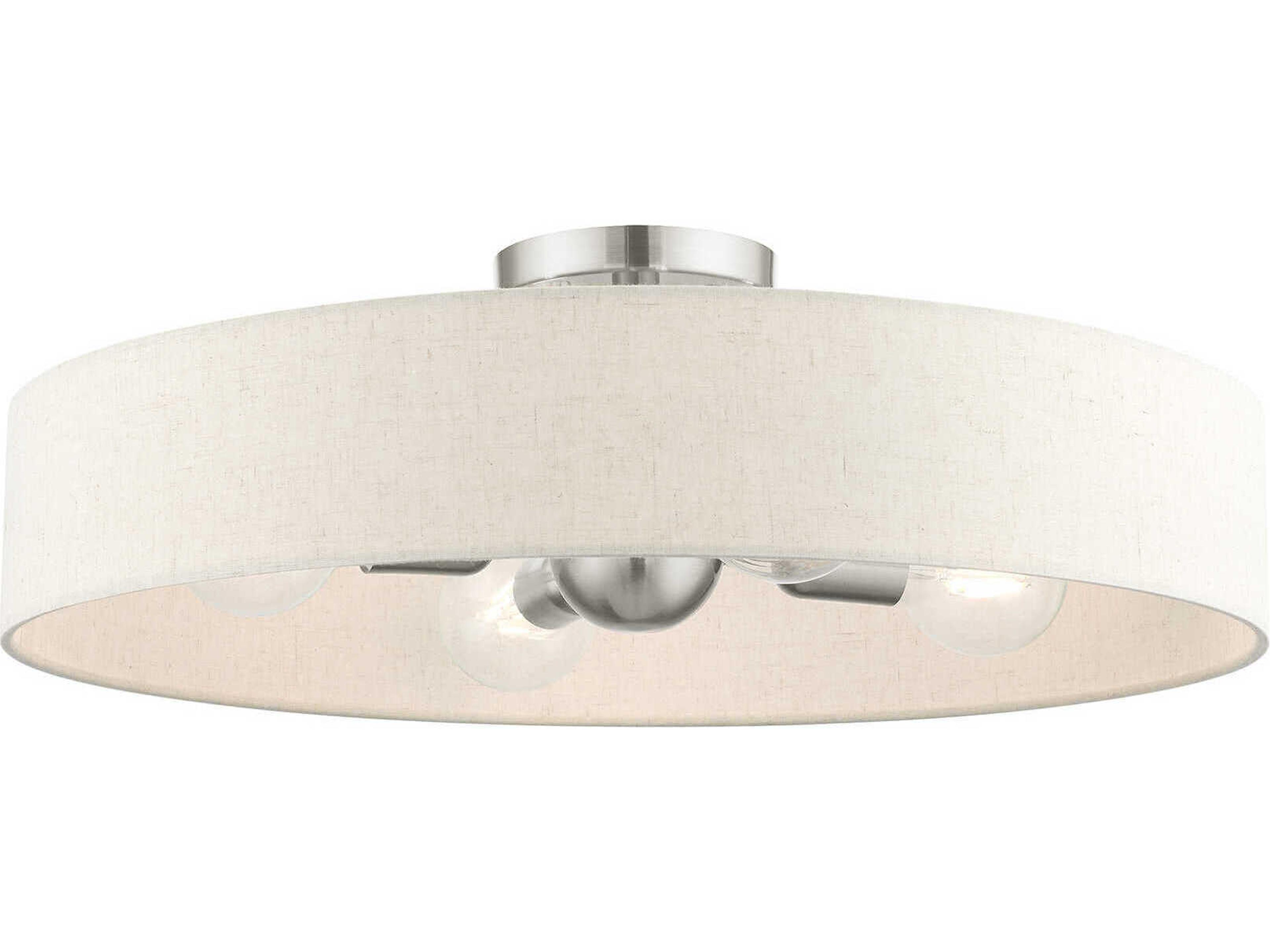 Venlo 4-Light Brushed Nickel Drum Flush Mount
