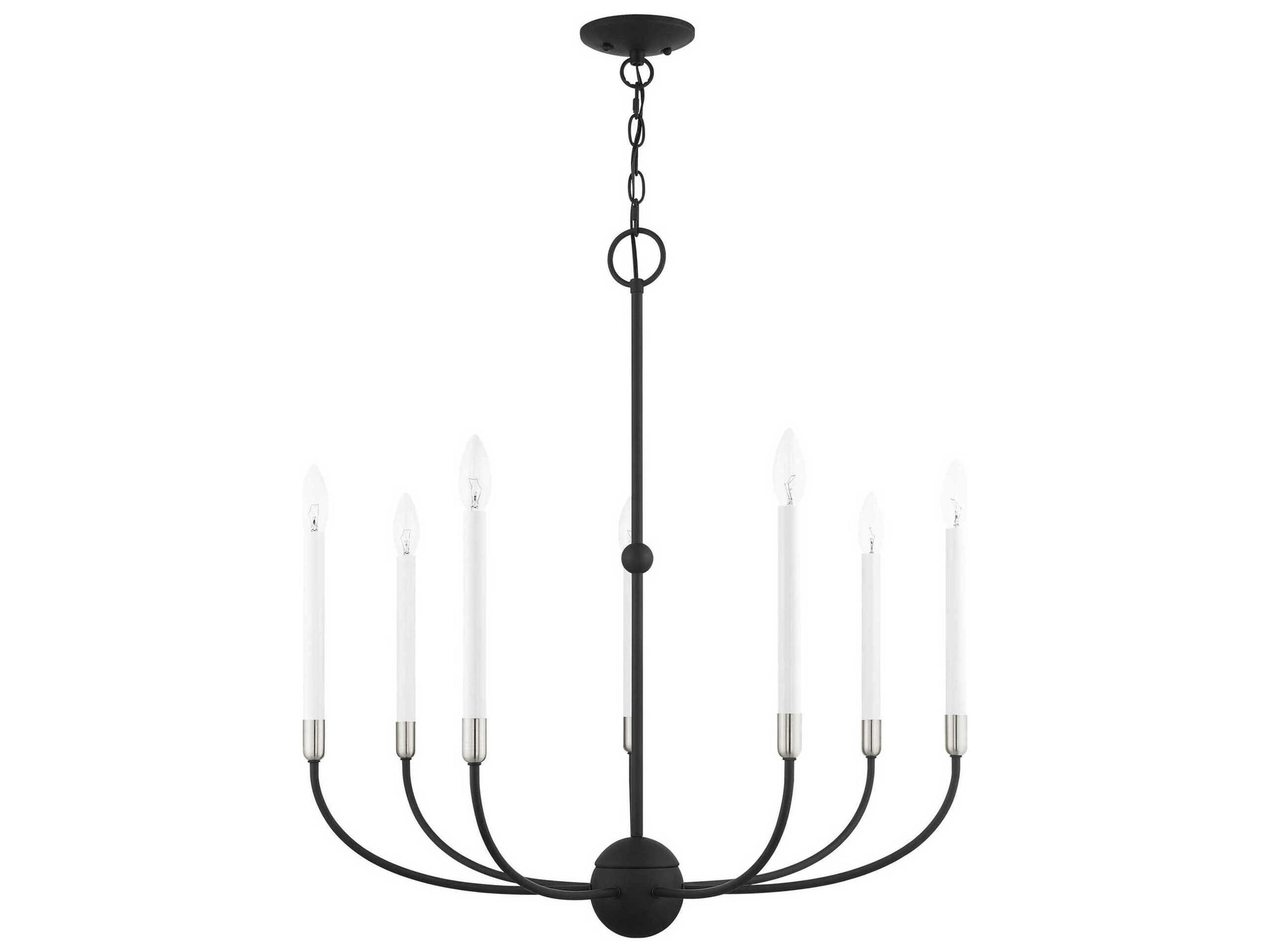 Livex Lighting Clairmont 7-Light Black Brushed Nickel Candelabra Chandelier