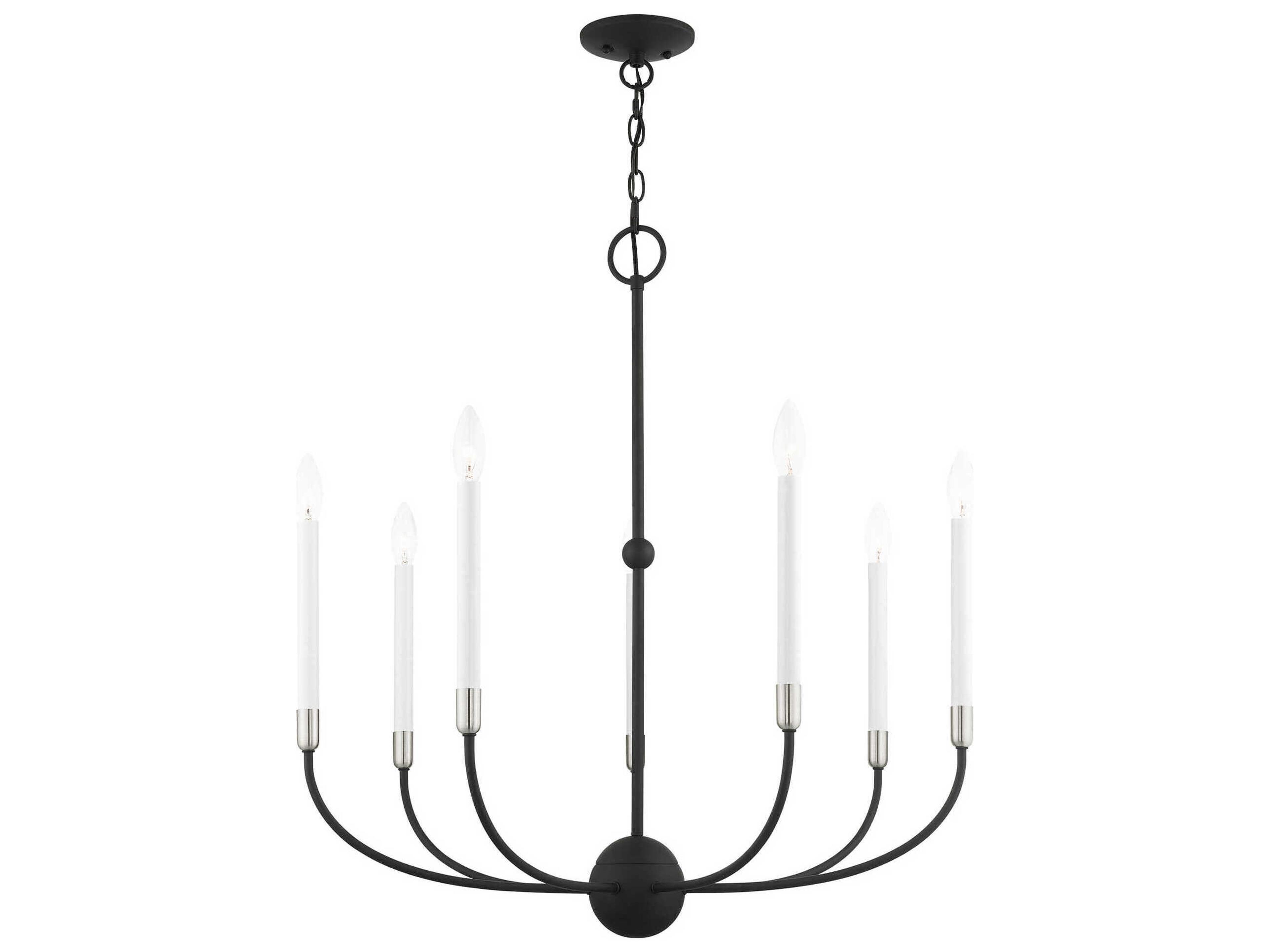 Livex Lighting Clairmont 7-Light Black Brushed Nickel Candelabra Chandelier
