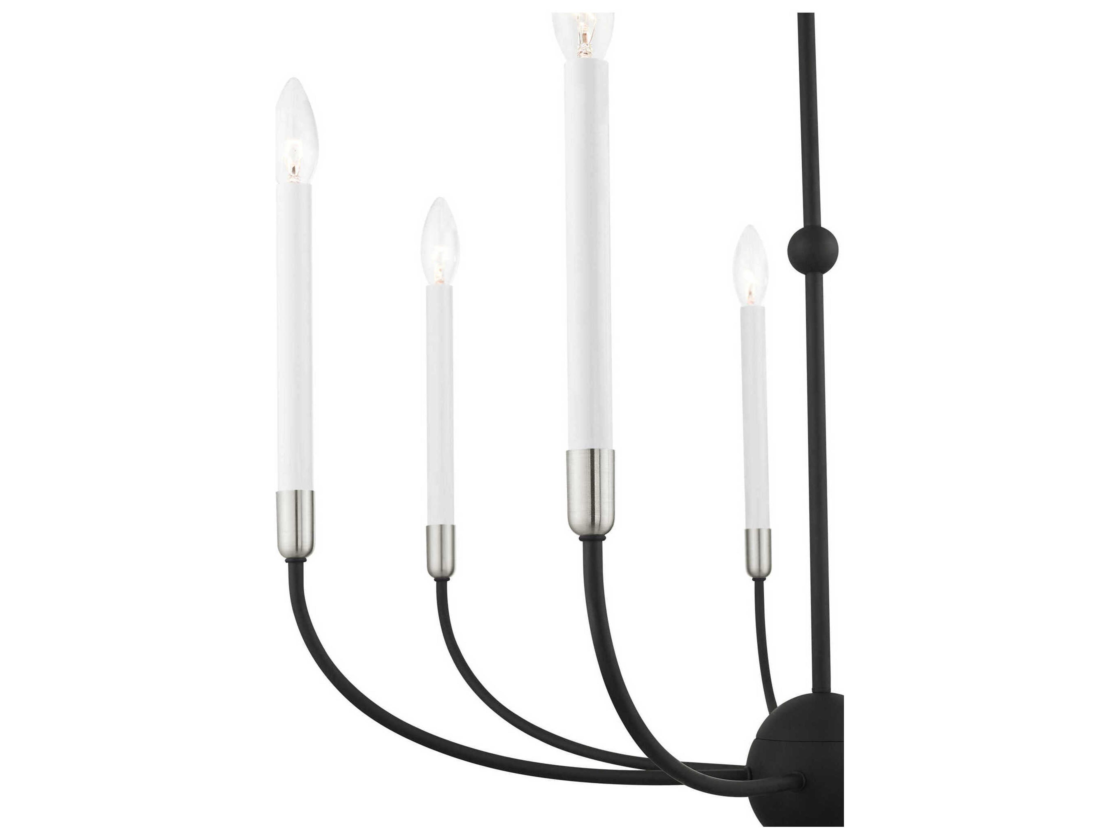 Livex Lighting Clairmont 7-Light Black Brushed Nickel Candelabra Chandelier