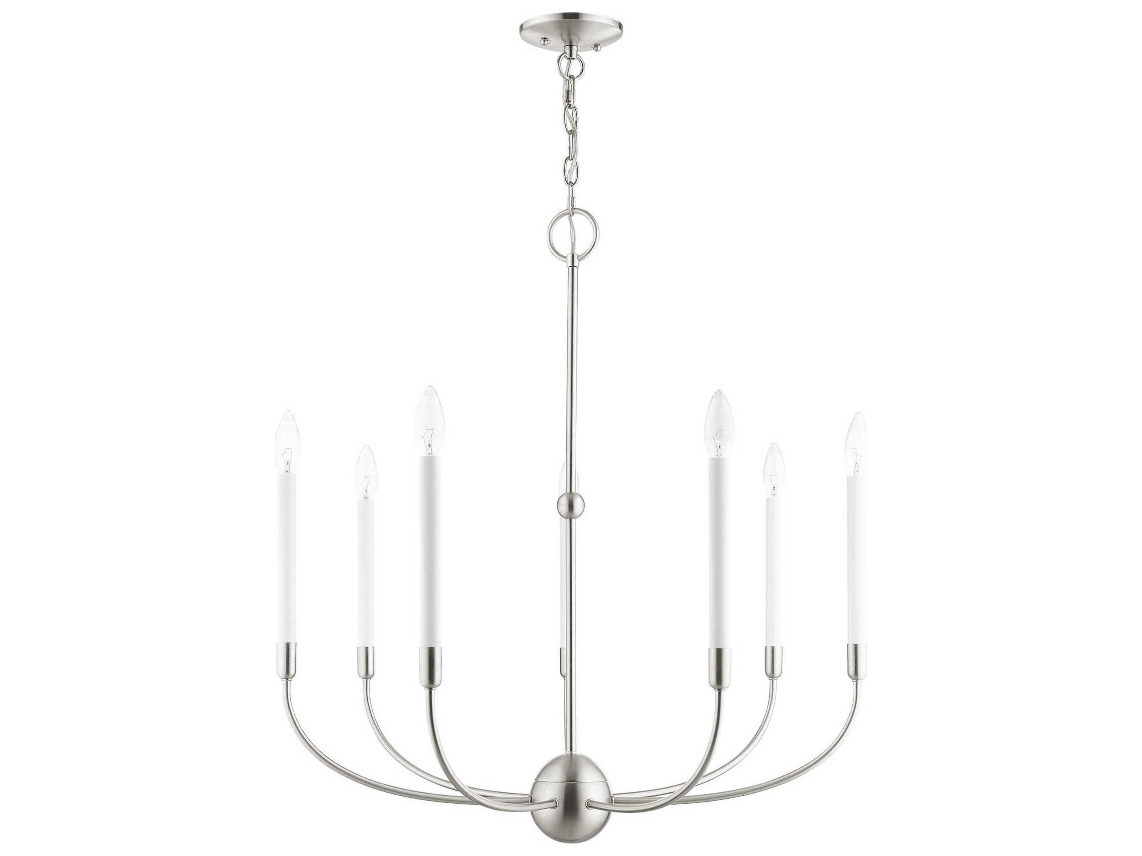 Livex Lighting Clairmont 7-Light Brushed Nickel Candelabra Chandelier