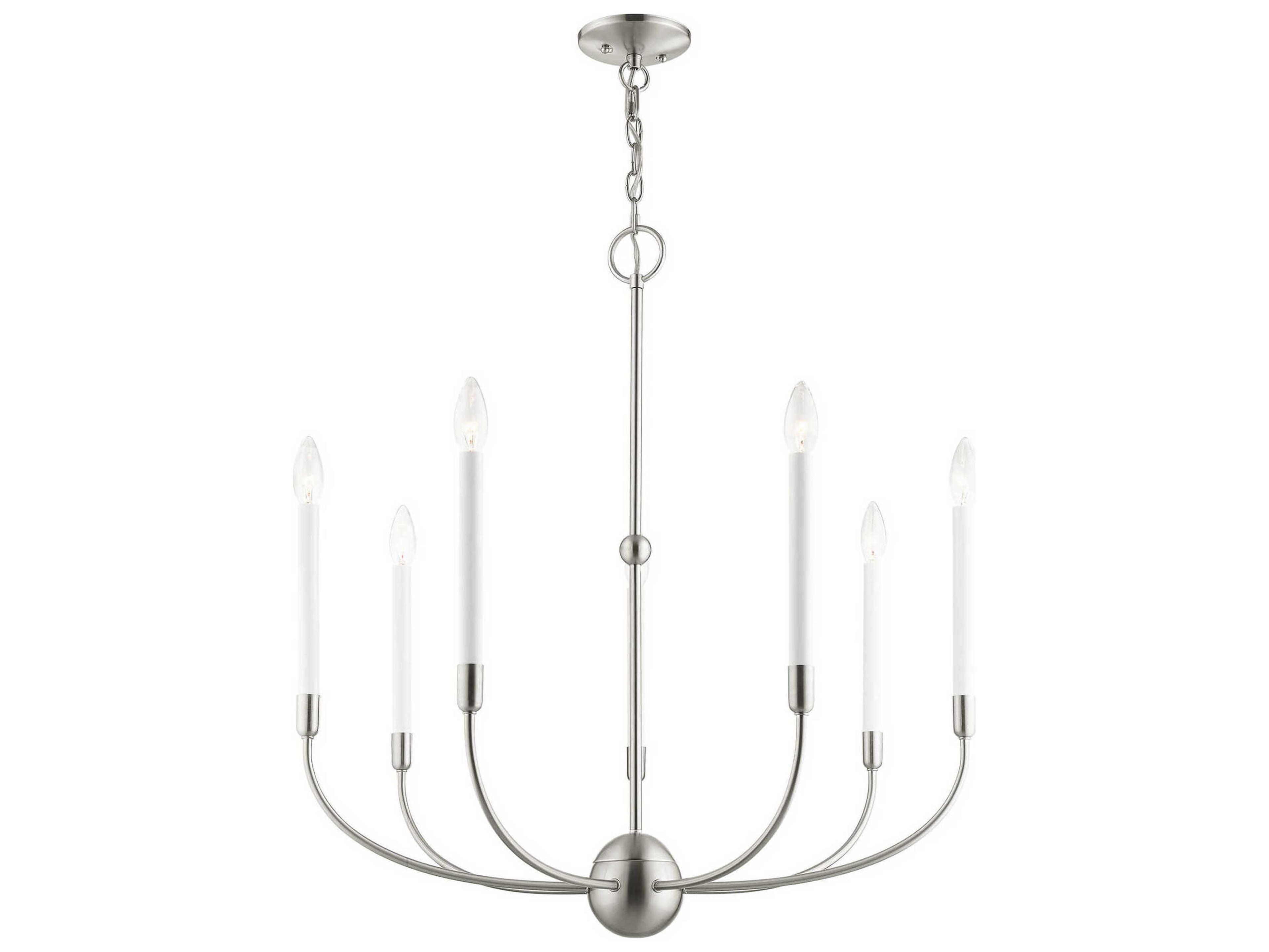 Livex Lighting Clairmont 7-Light Brushed Nickel Candelabra Chandelier