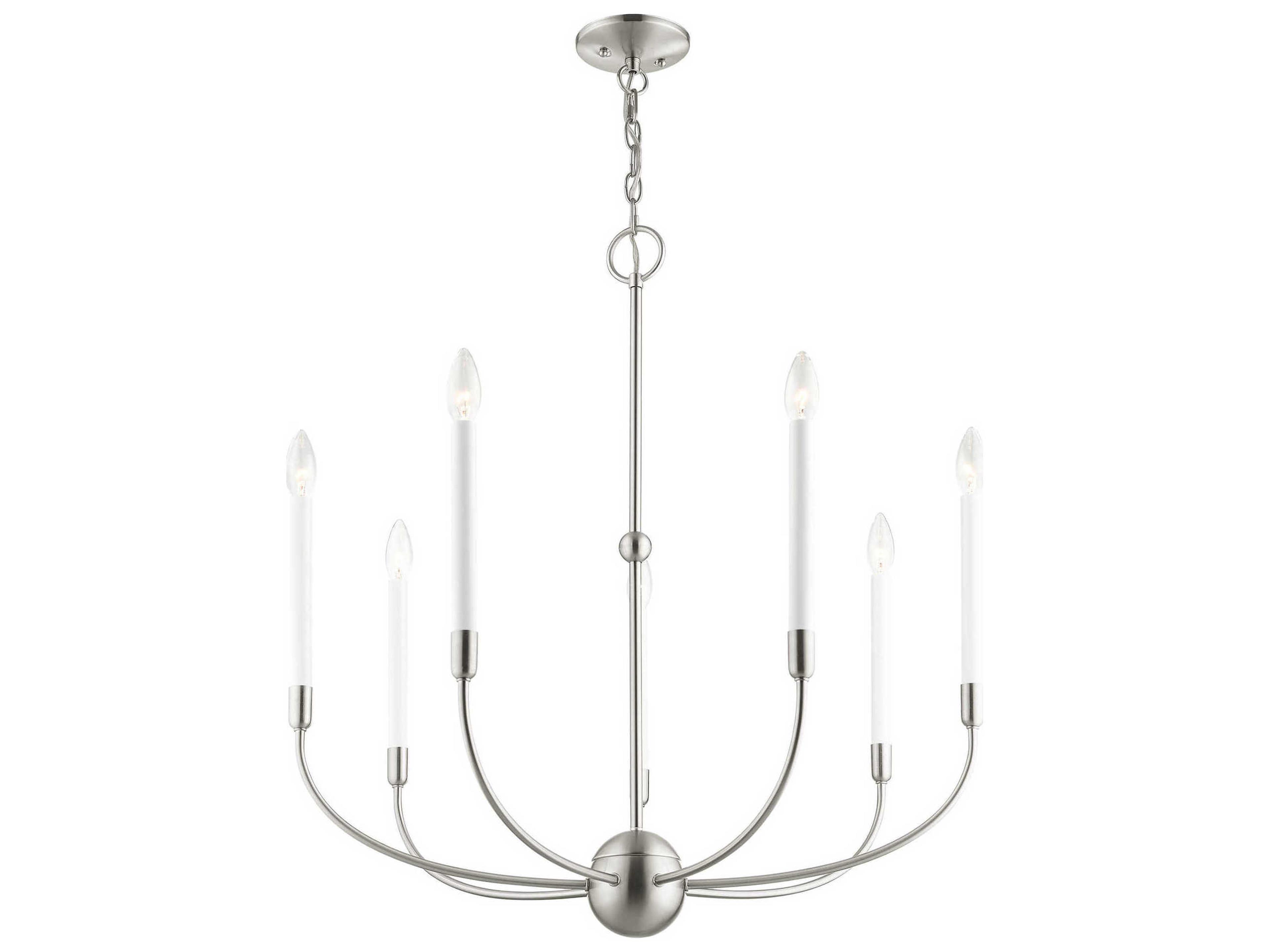 Livex Lighting Clairmont 7-Light Brushed Nickel Candelabra Chandelier