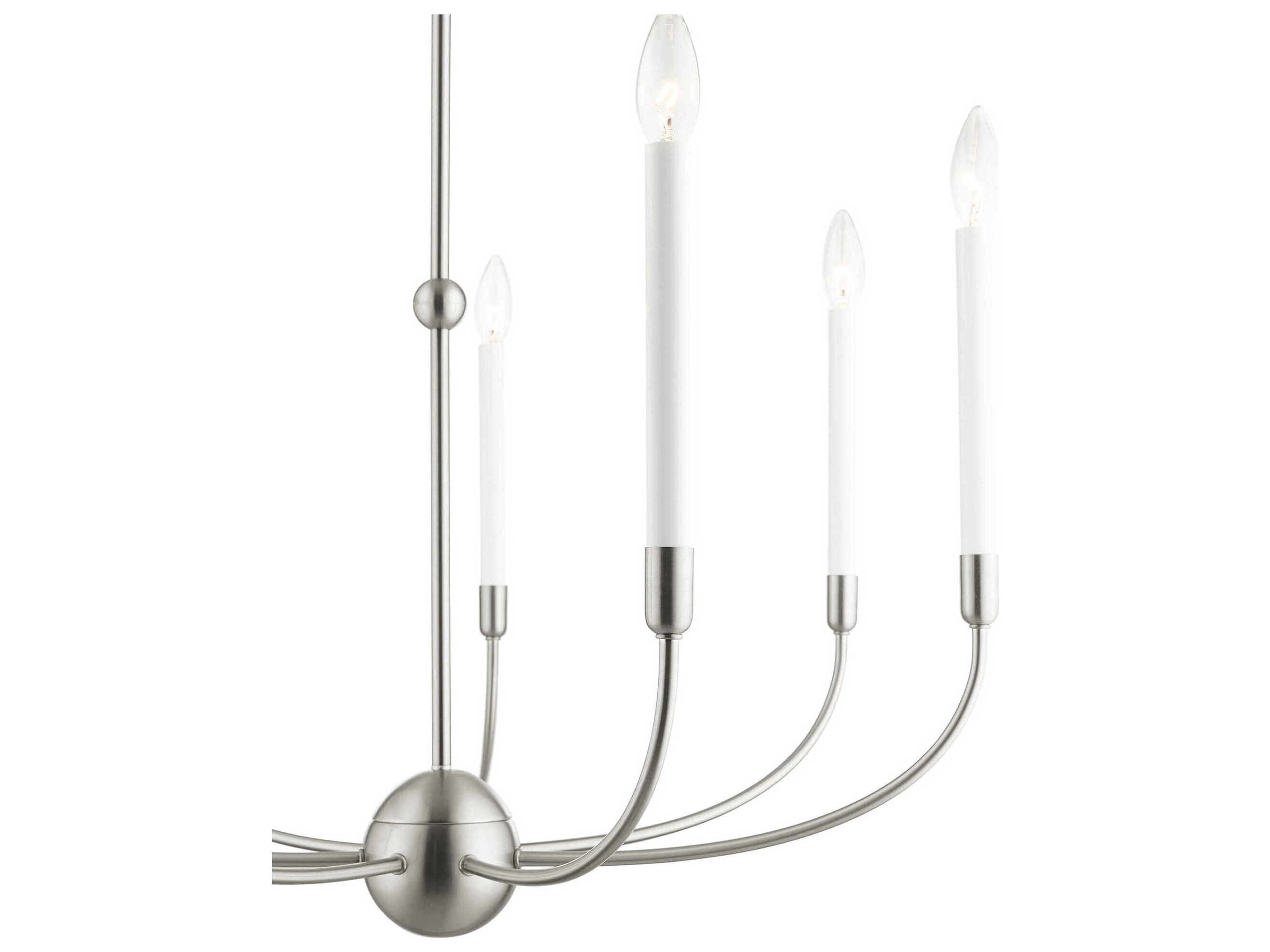 Livex Lighting Clairmont 7-Light Brushed Nickel Candelabra Chandelier