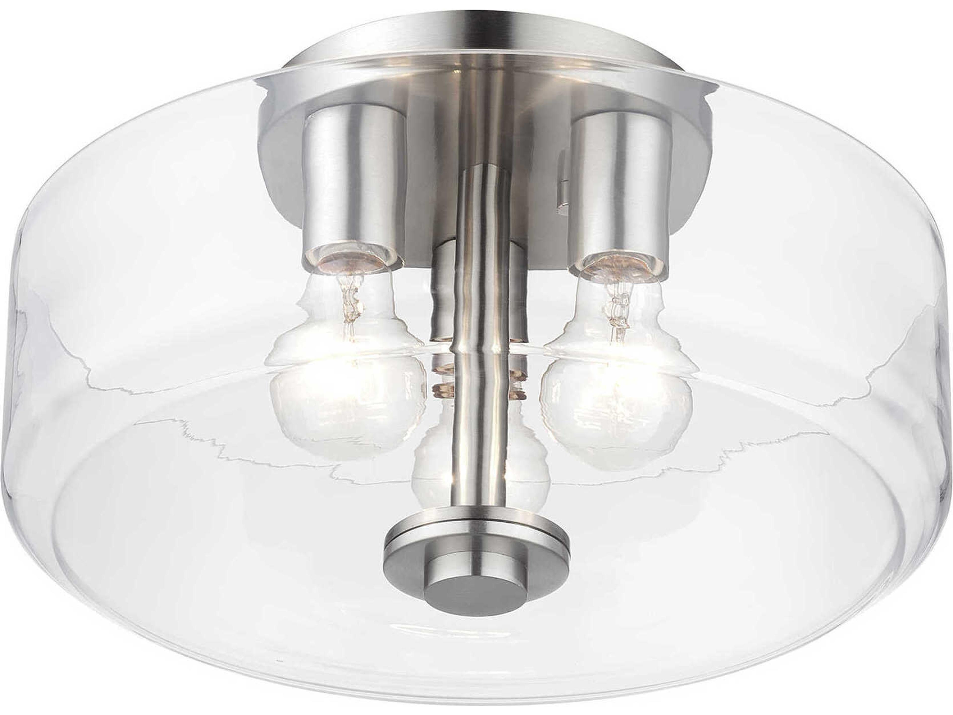 Livex Lighting Whitworth 3-Light Brushed Nickel Semi Flush Mount