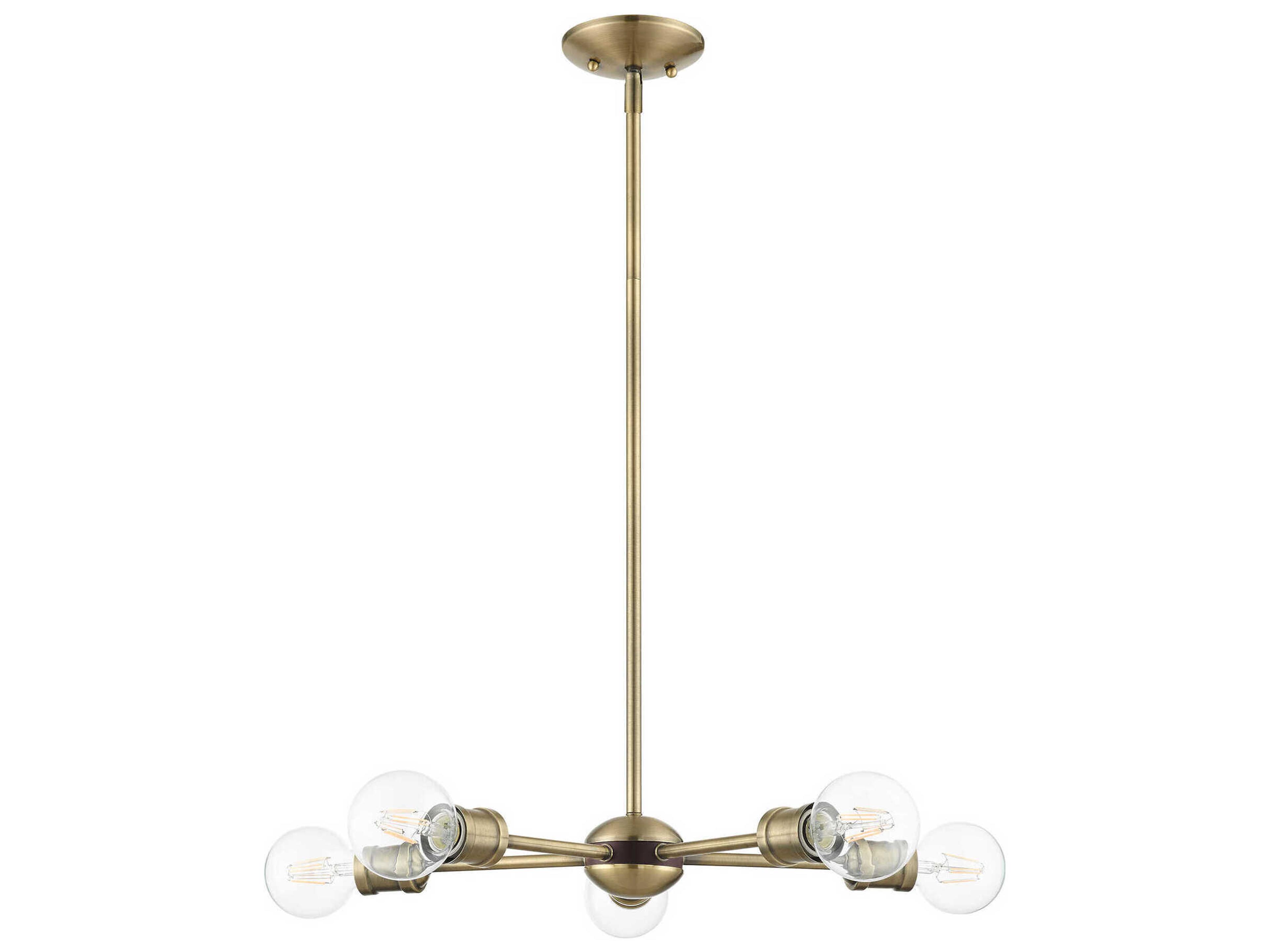 Livex Lighting Lansdale 5-Light Antique Brass Bronze Chandelier