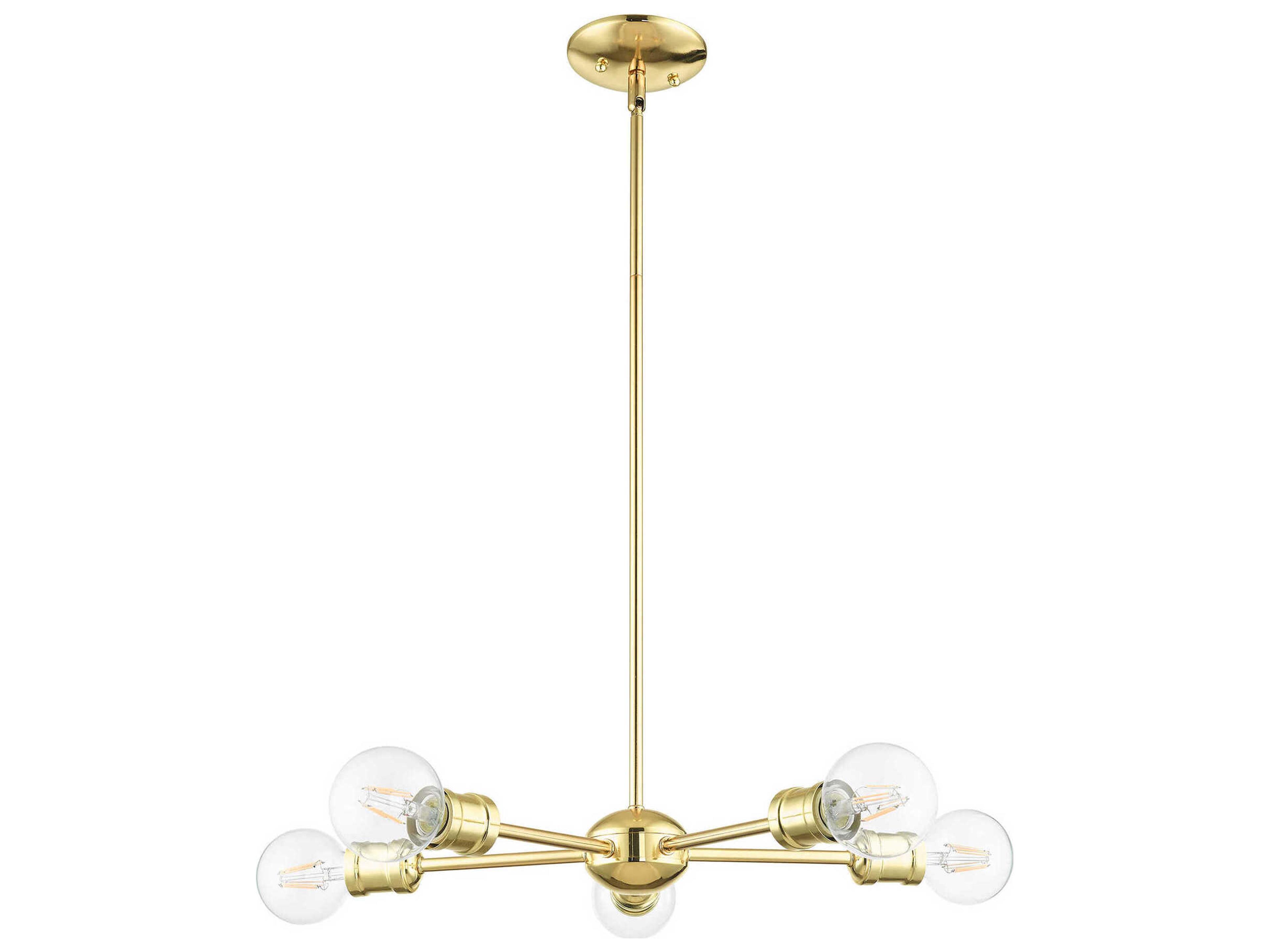 Livex Lighting Lansdale 5-Light Polished Brass Chandelier