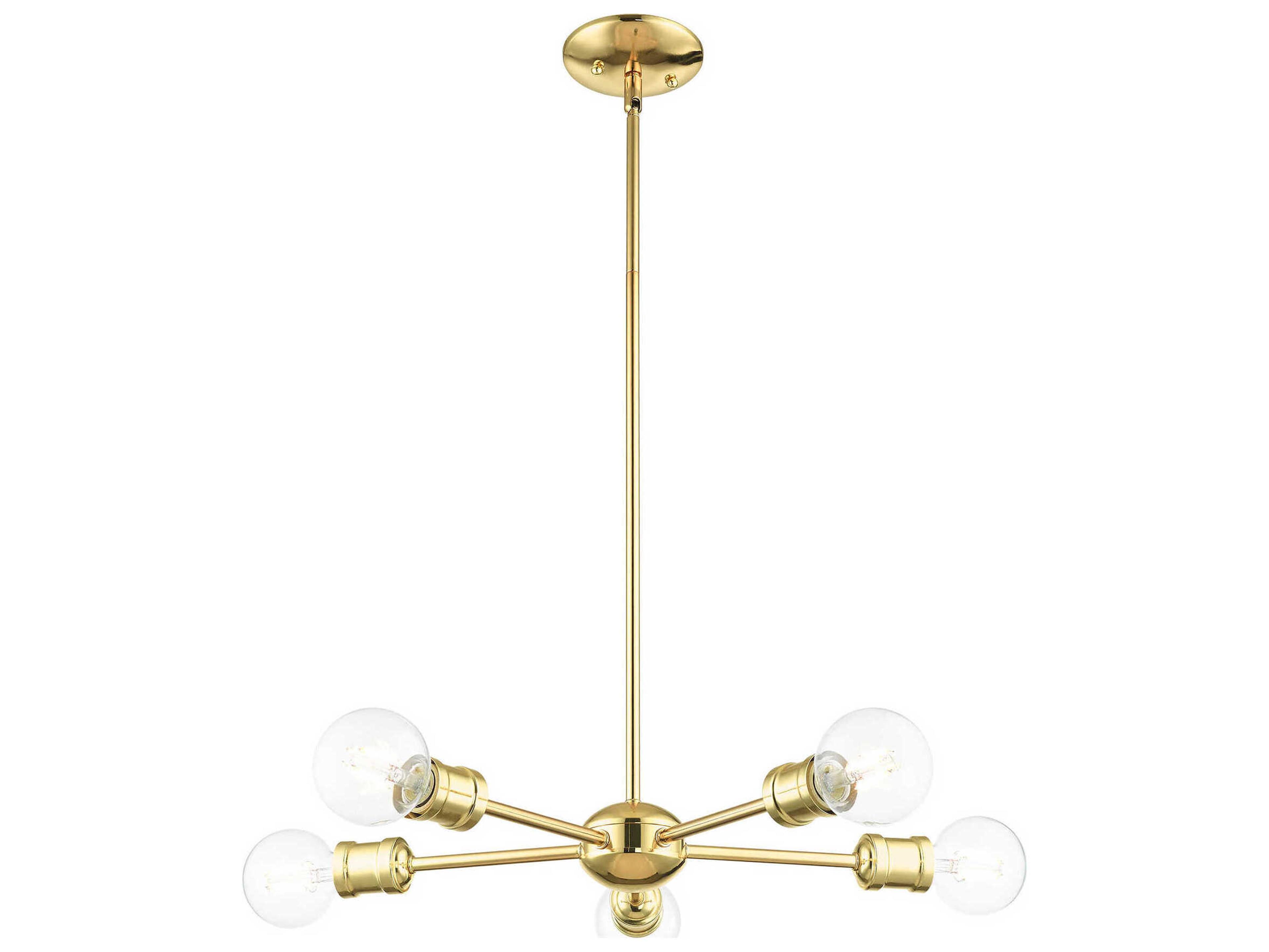 Livex Lighting Lansdale 5-Light Polished Brass Chandelier