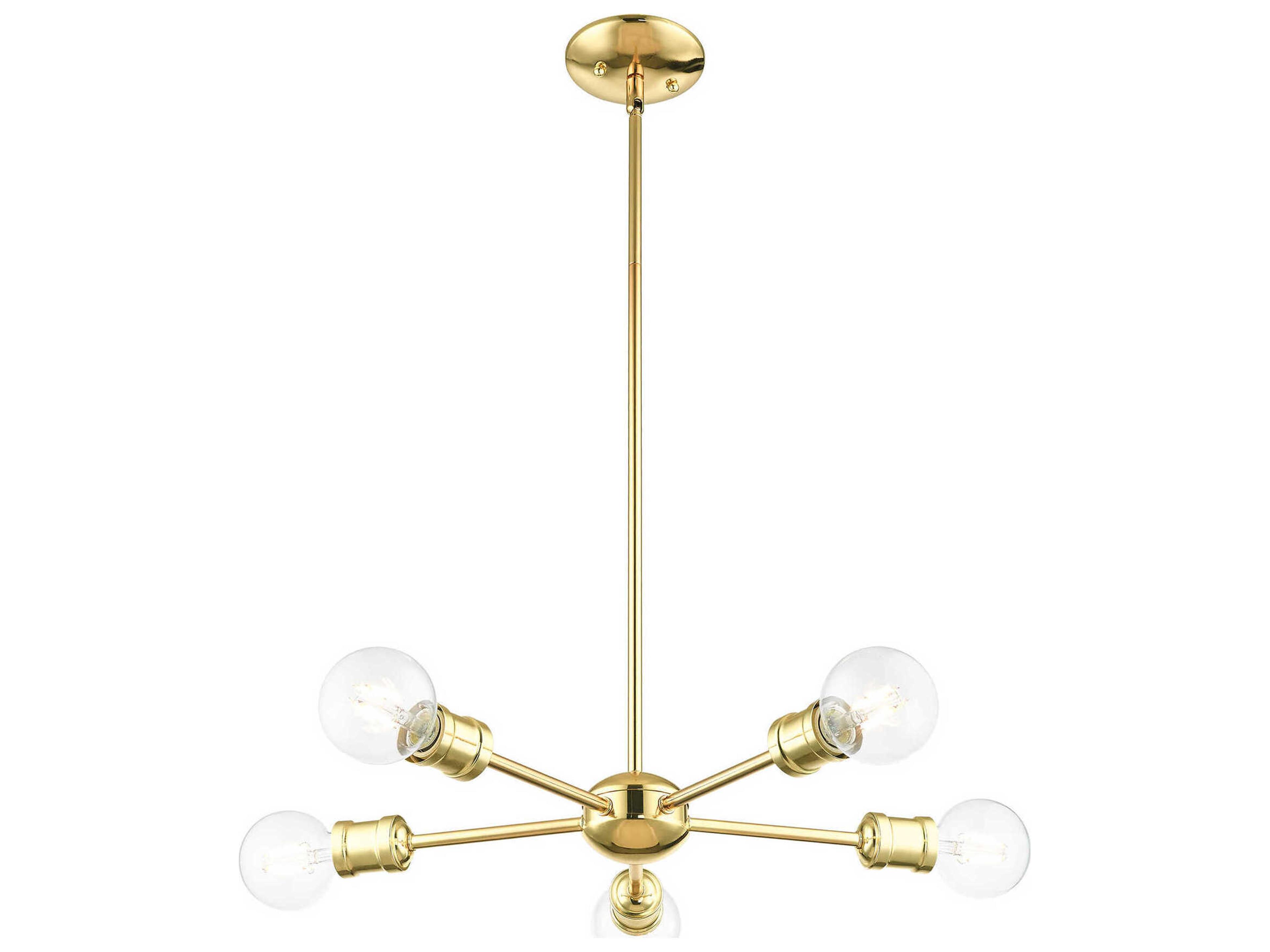 Livex Lighting Lansdale 5-Light Polished Brass Chandelier