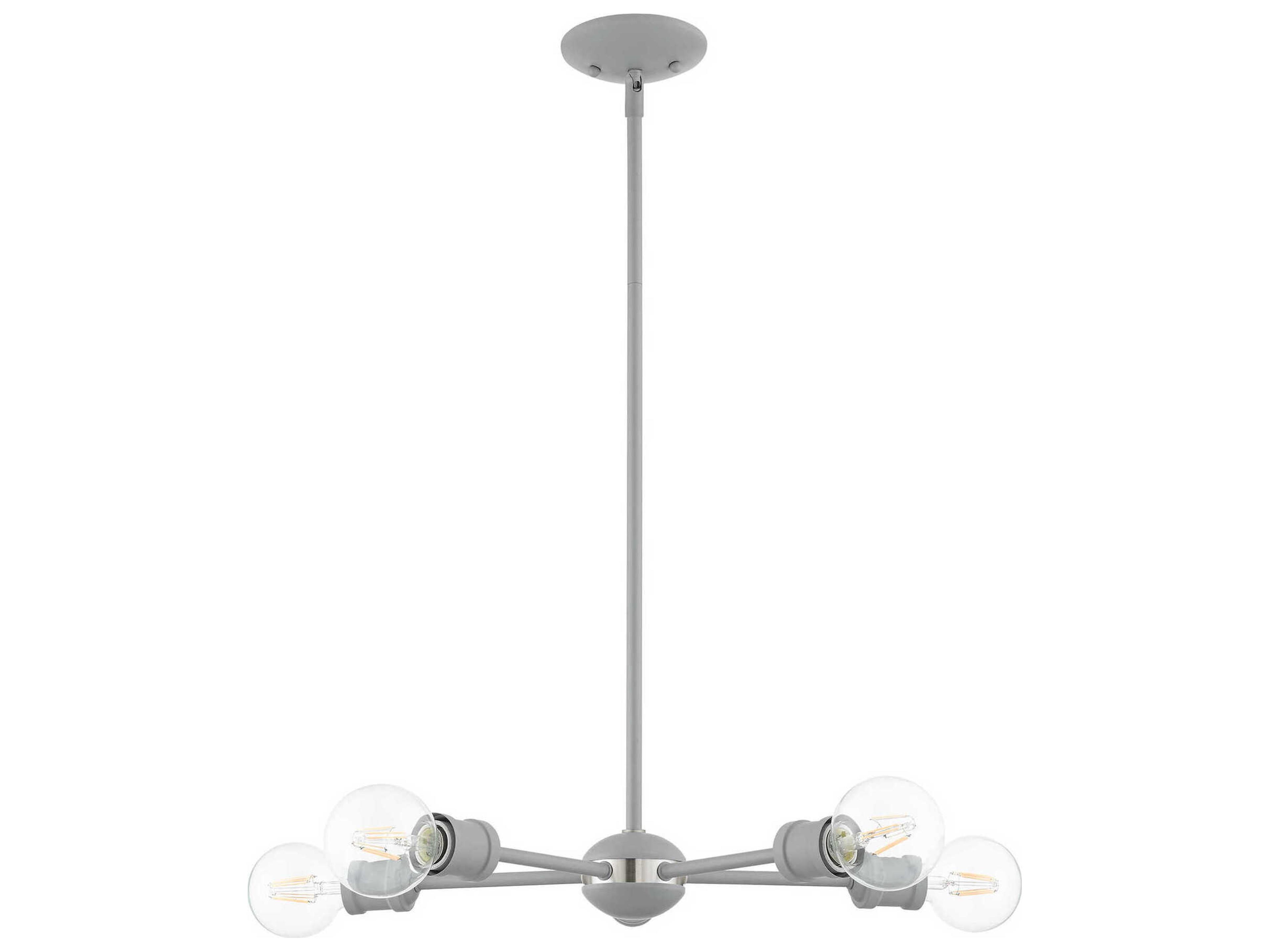 Livex Lighting Lansdale 5-Light Nordic Gray Brushed Nickel Chandelier