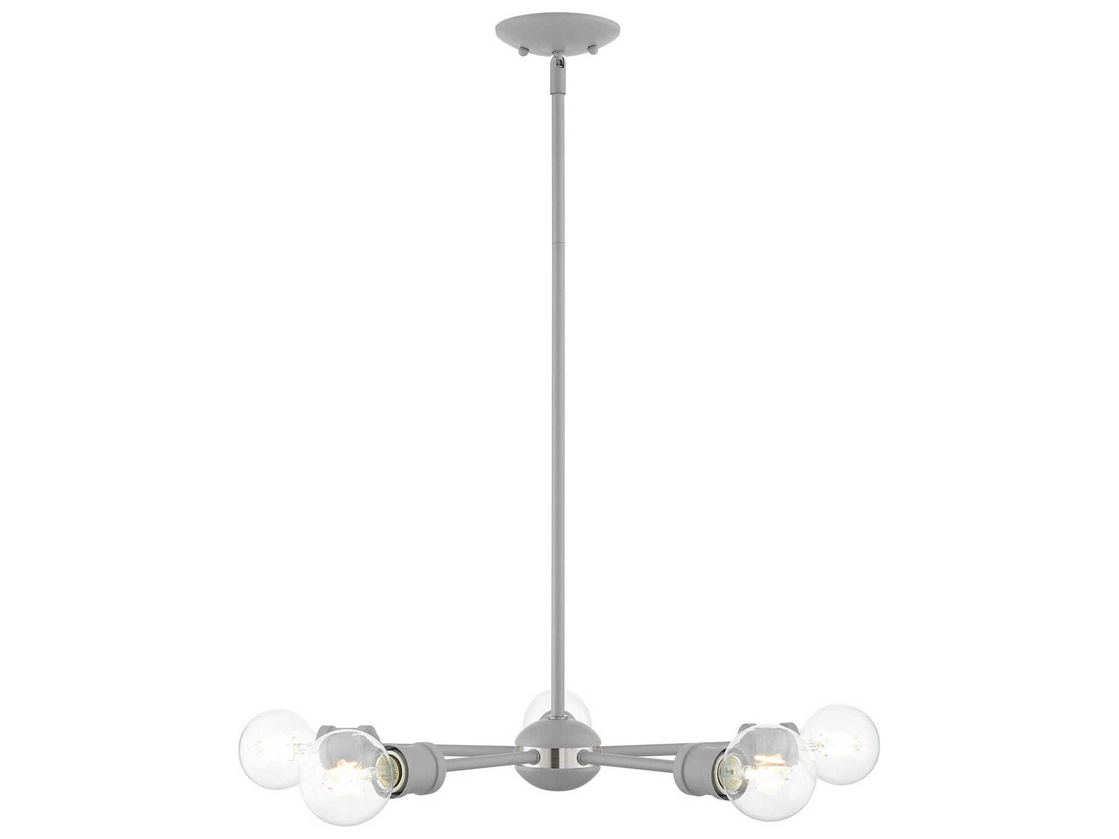 Livex Lighting Lansdale 5-Light Nordic Gray Brushed Nickel Chandelier