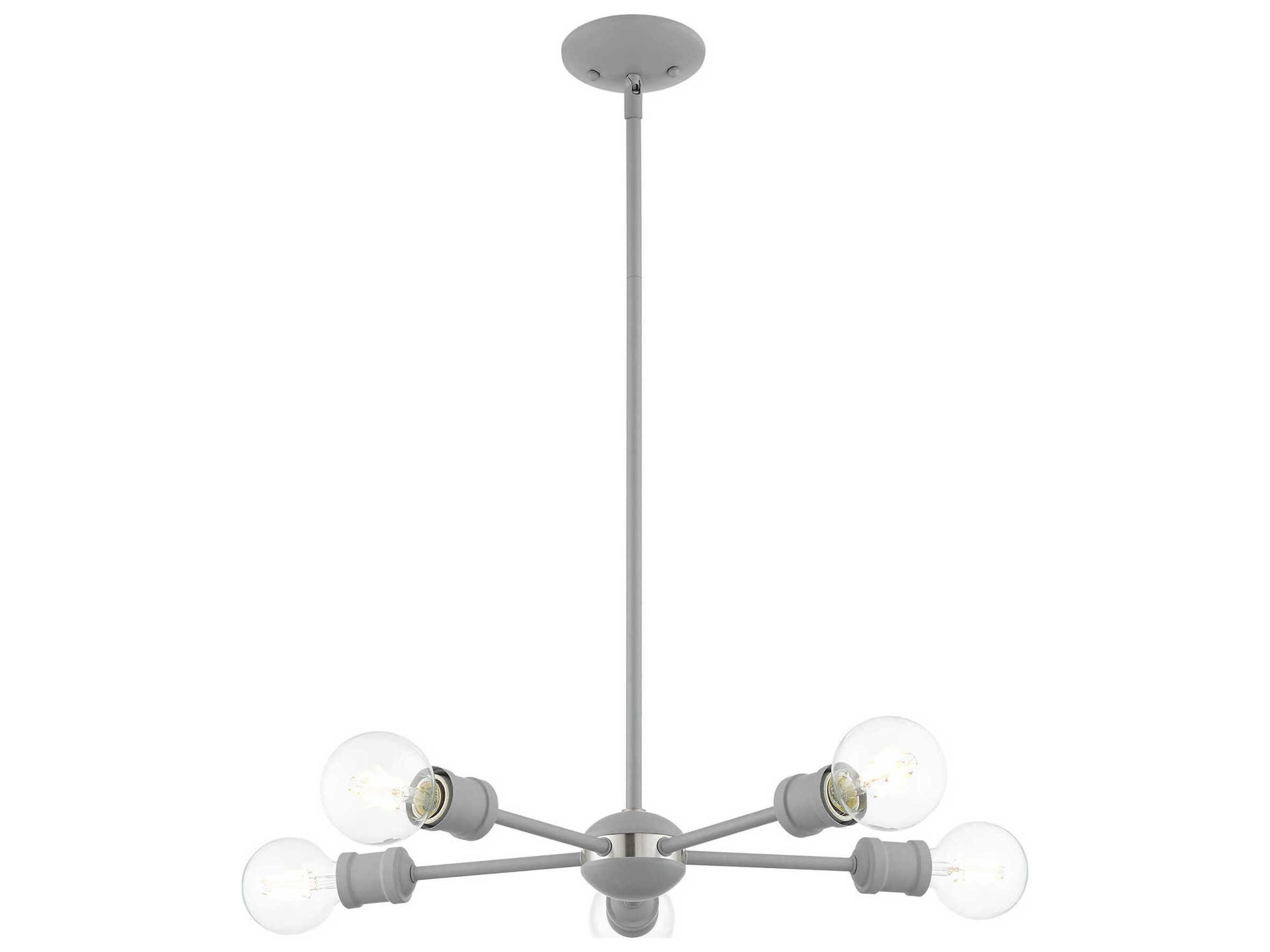 Livex Lighting Lansdale 5-Light Nordic Gray Brushed Nickel Chandelier