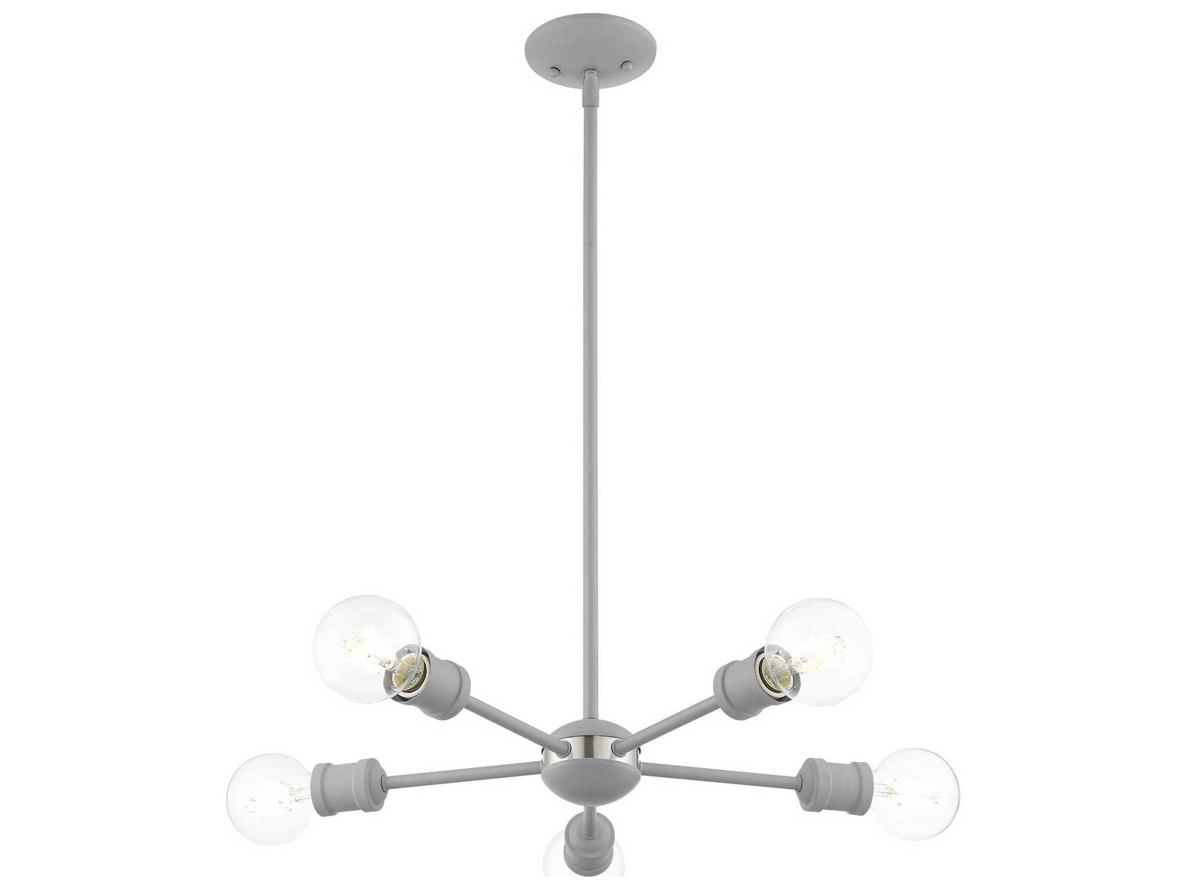 Livex Lighting Lansdale 5-Light Nordic Gray Brushed Nickel Chandelier