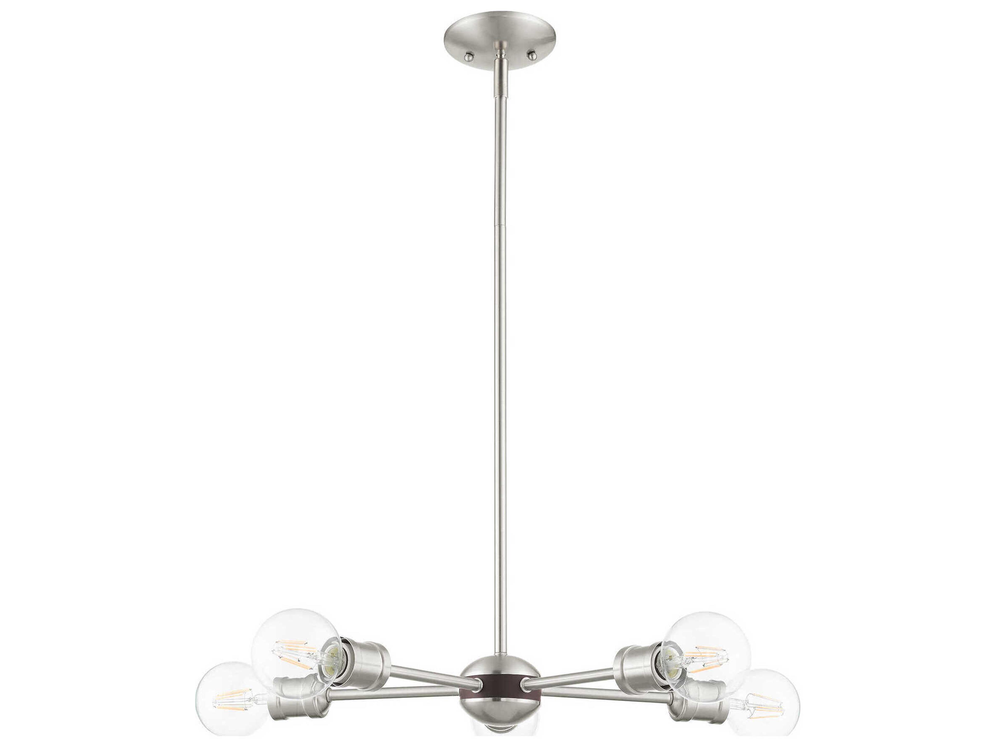 Livex Lighting Lansdale 5-Light Brushed Nickel Bronze Chandelier