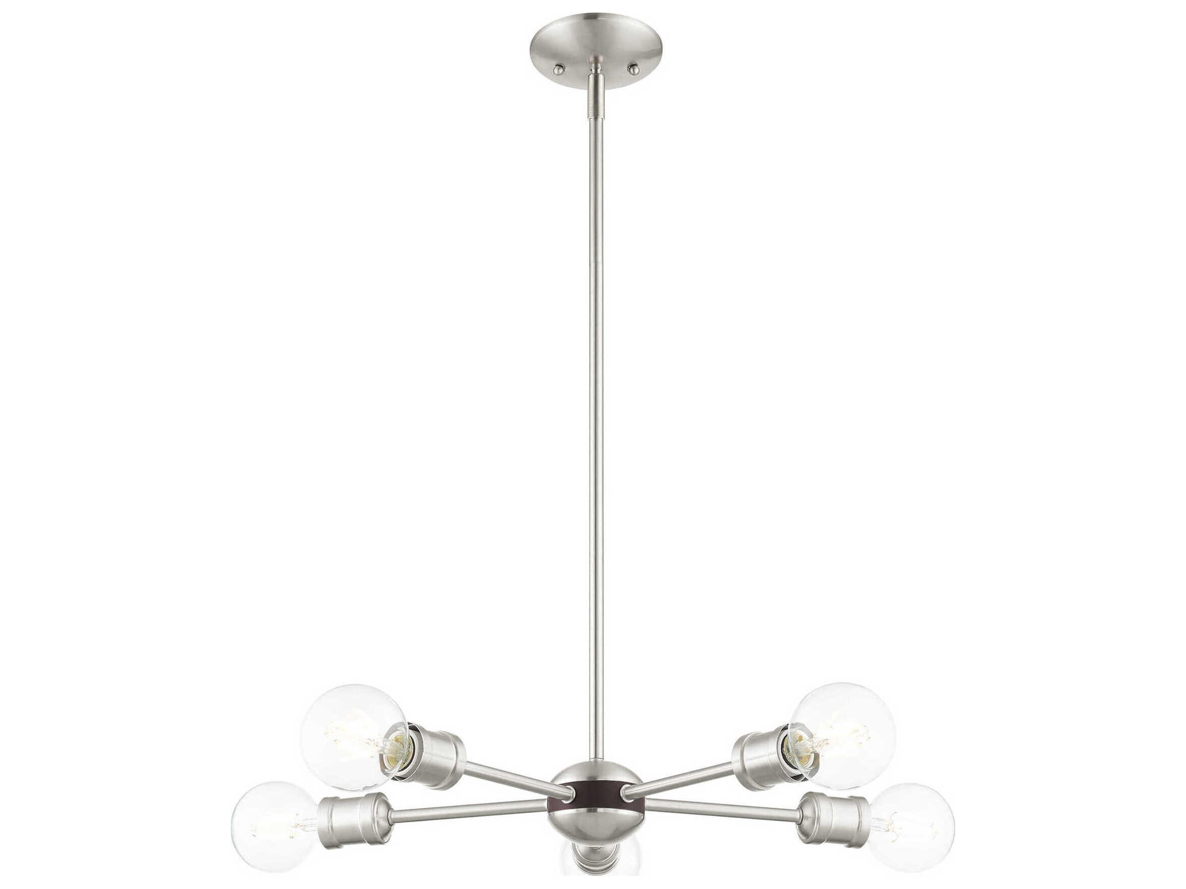 Livex Lighting Lansdale 5-Light Brushed Nickel Bronze Chandelier