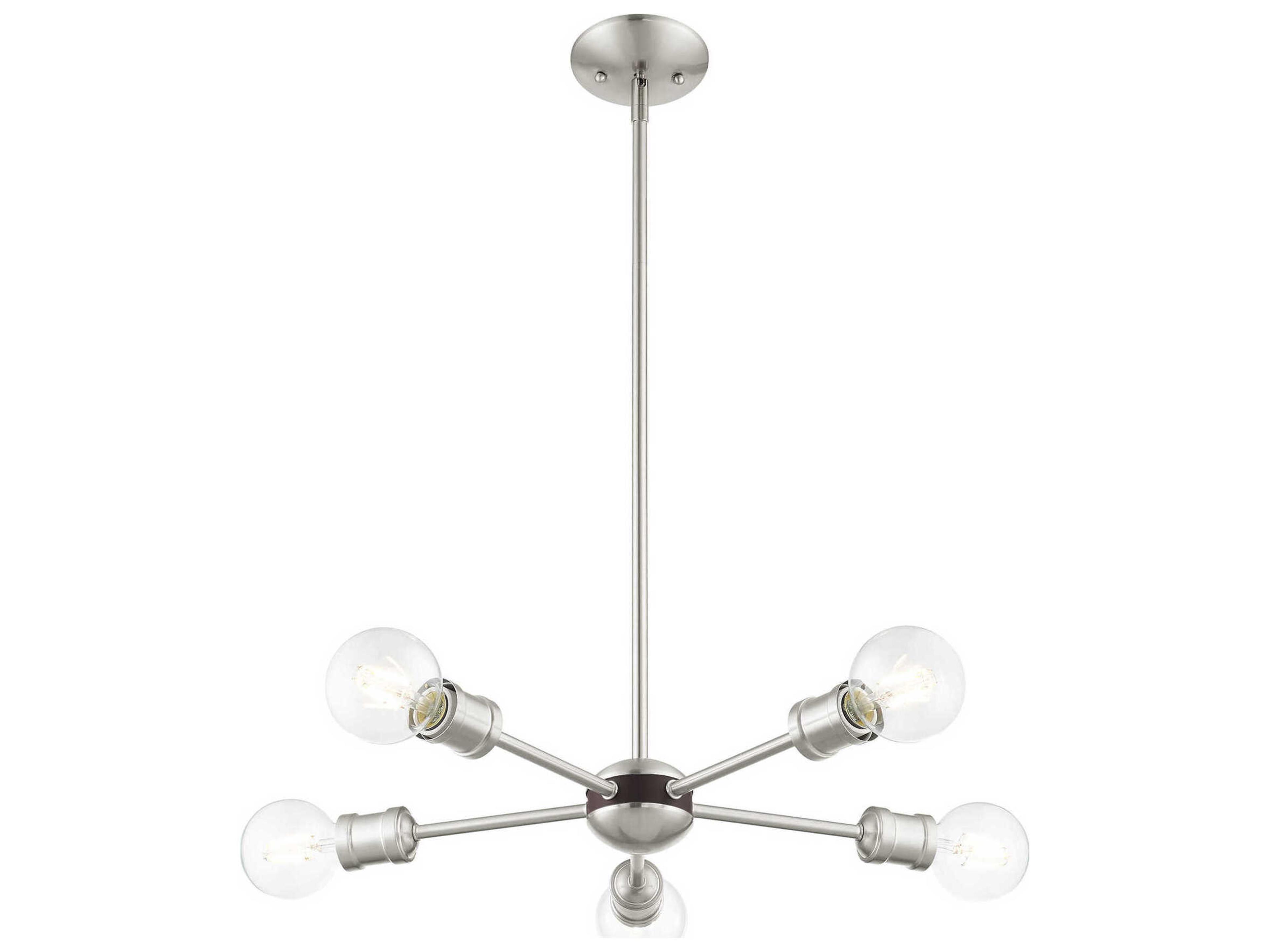 Livex Lighting Lansdale 5-Light Brushed Nickel Bronze Chandelier