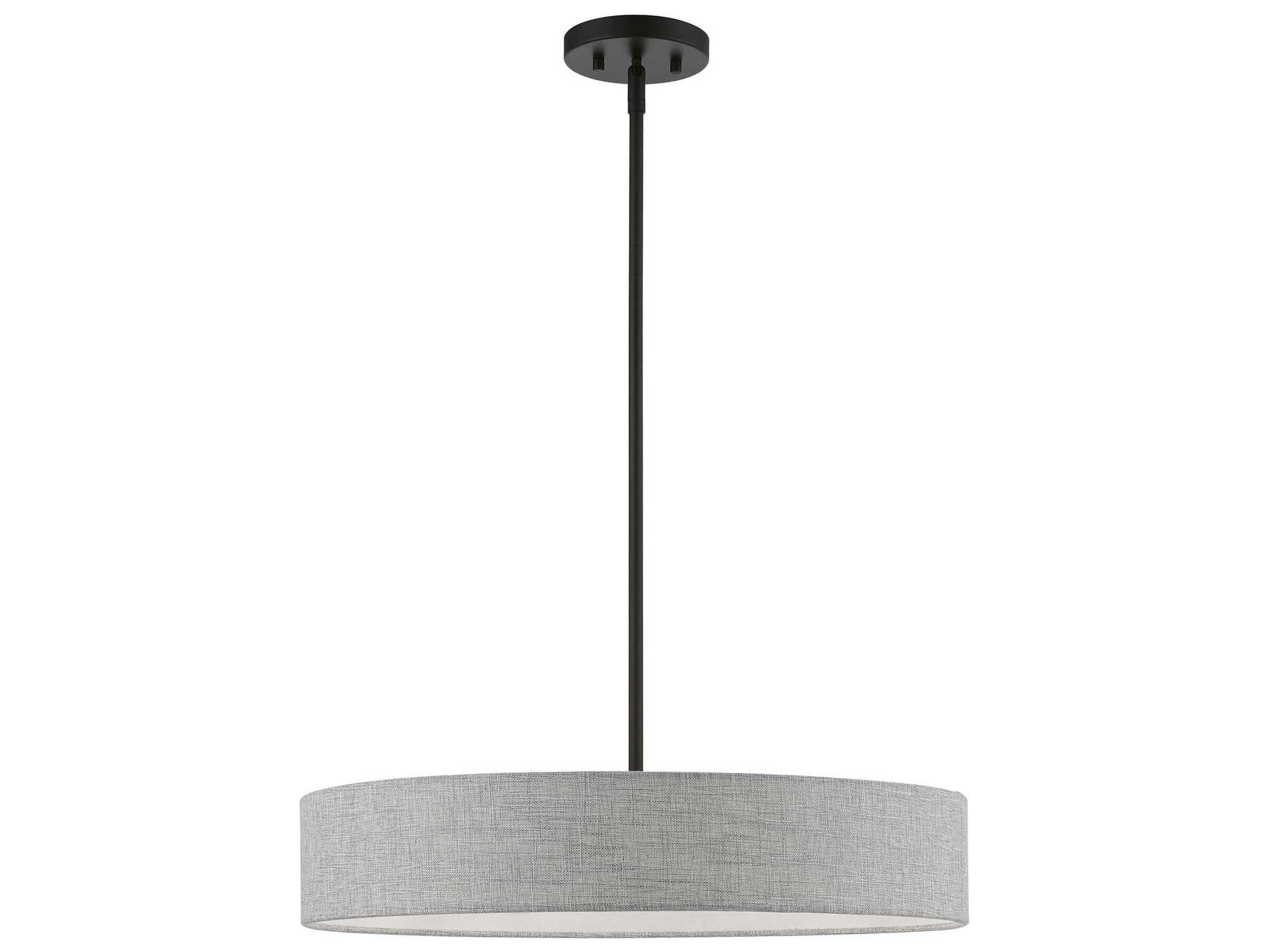 Elmhurst 4-Light Black Gray Drum Pendant