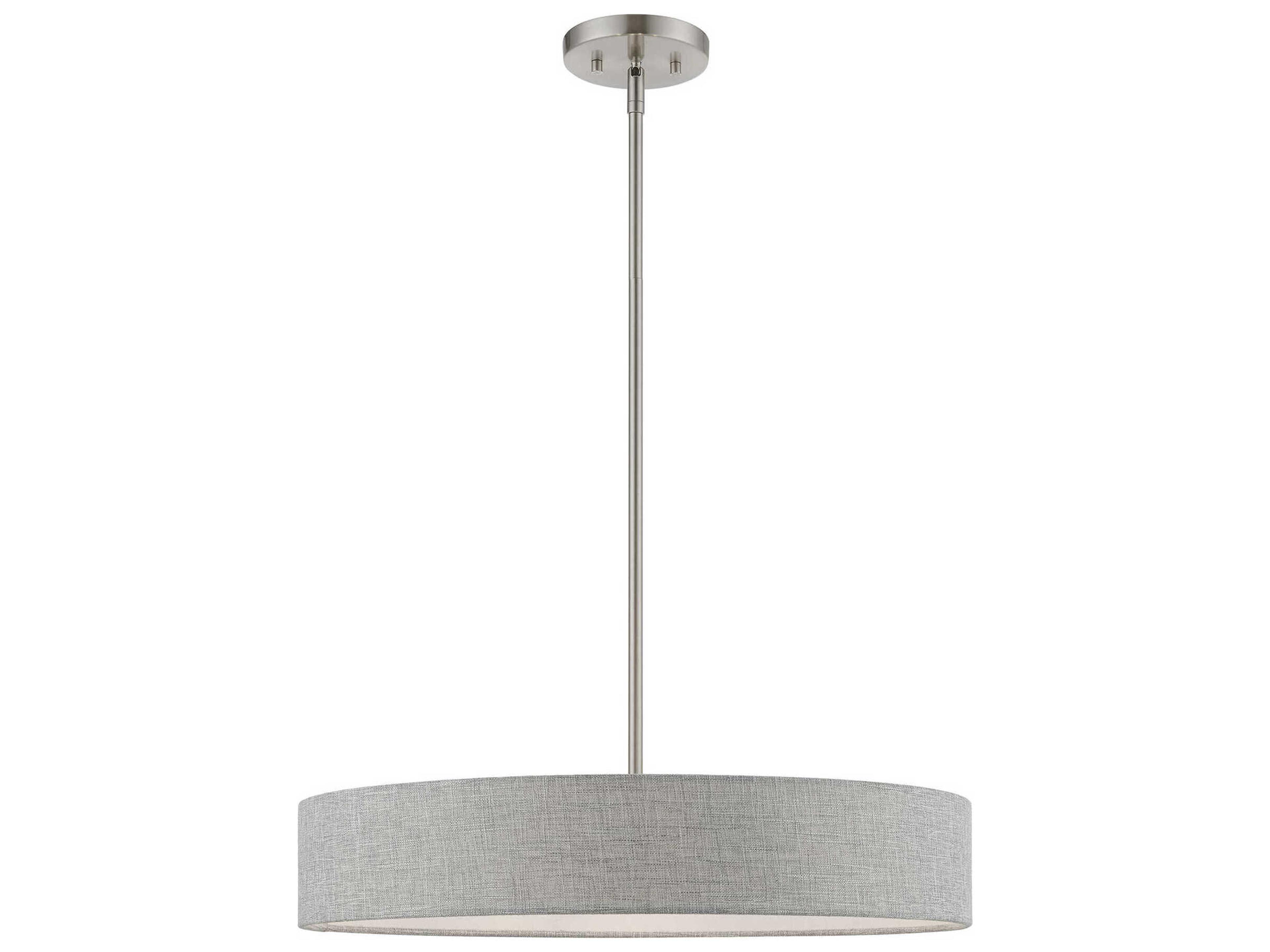 Elmhurst 4-Light Brushed Nickel Shiny White Gray Drum Pendant