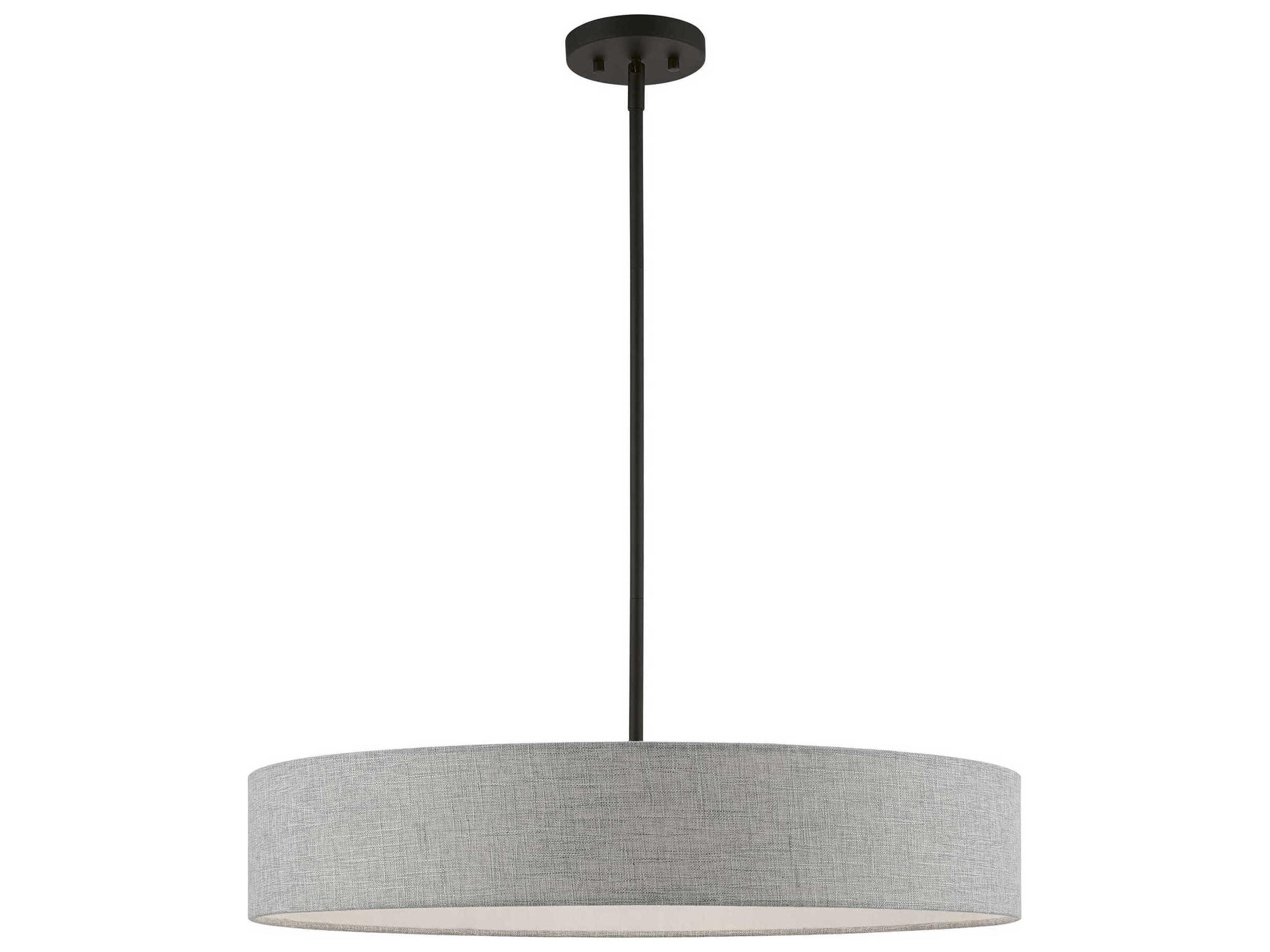 Elmhurst 5-Light Black Gray Drum Pendant