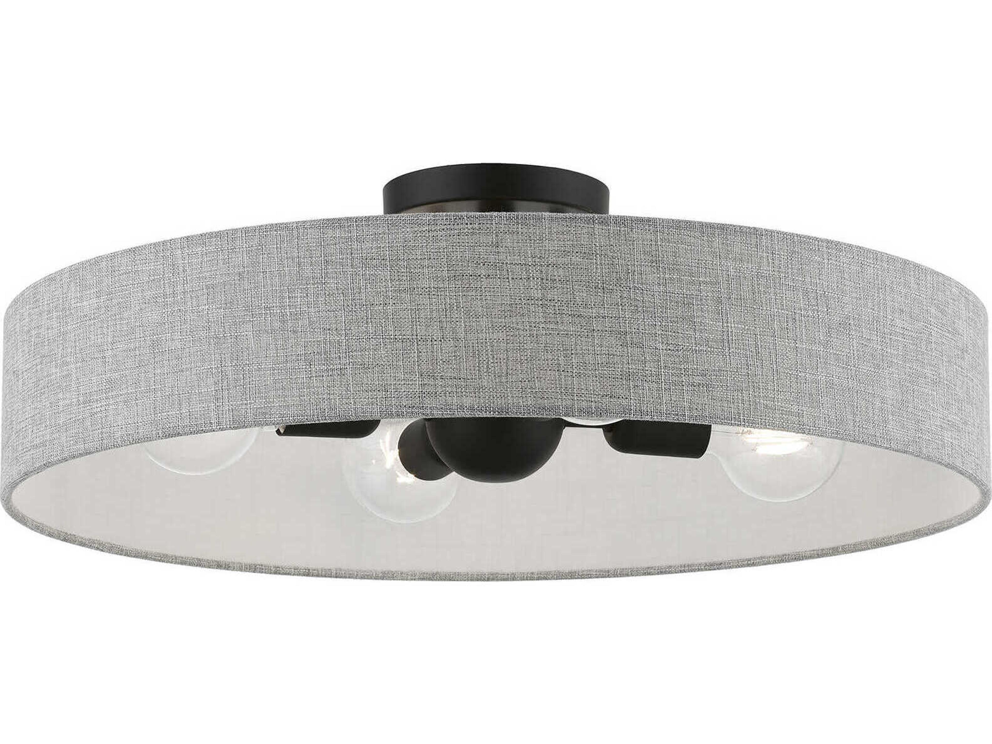 Elmhurst 4-Light Black Drum Semi Flush Mount