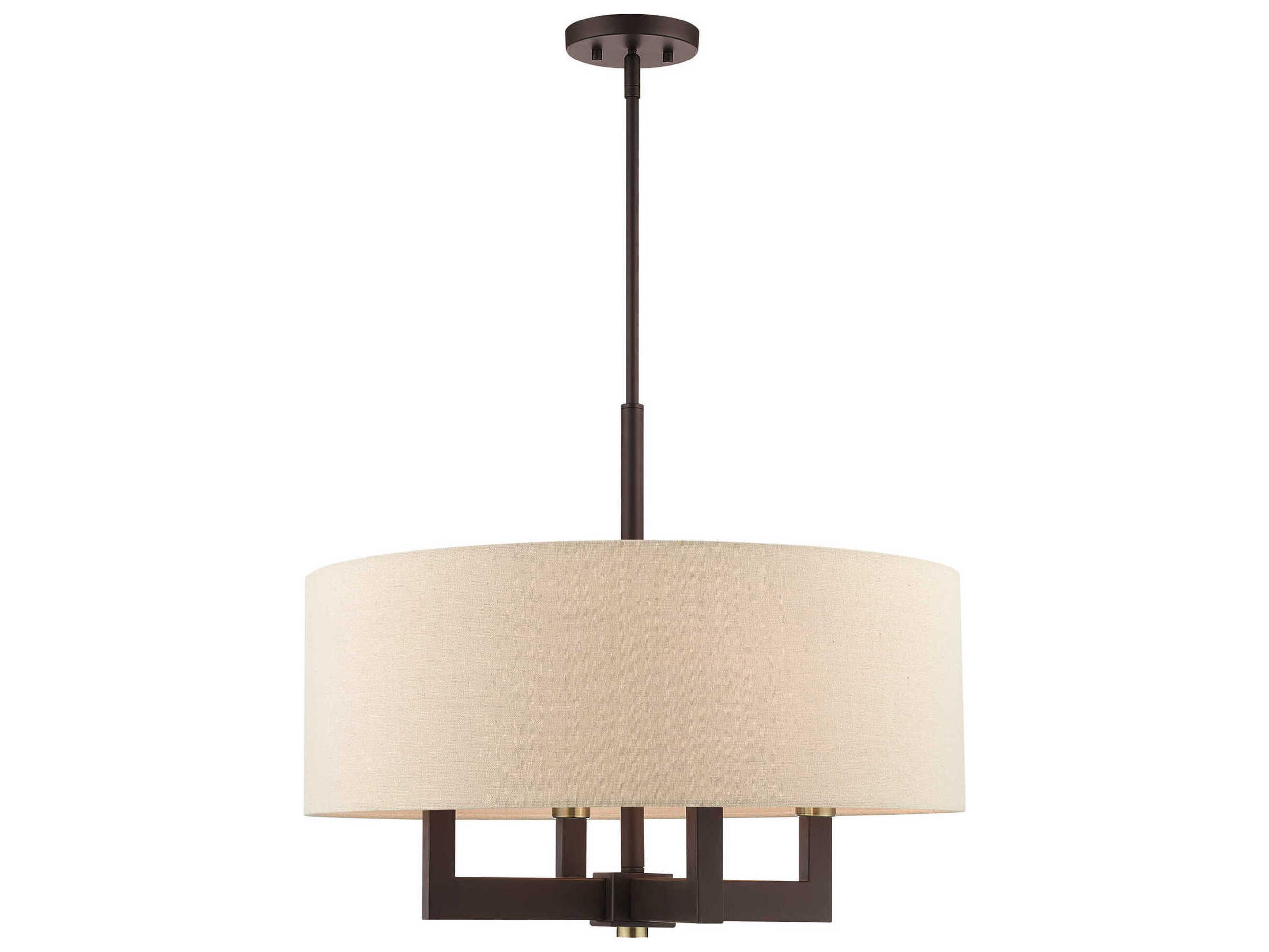 Cresthaven 4-Light Bronze Antique Brass Drum Chandelier