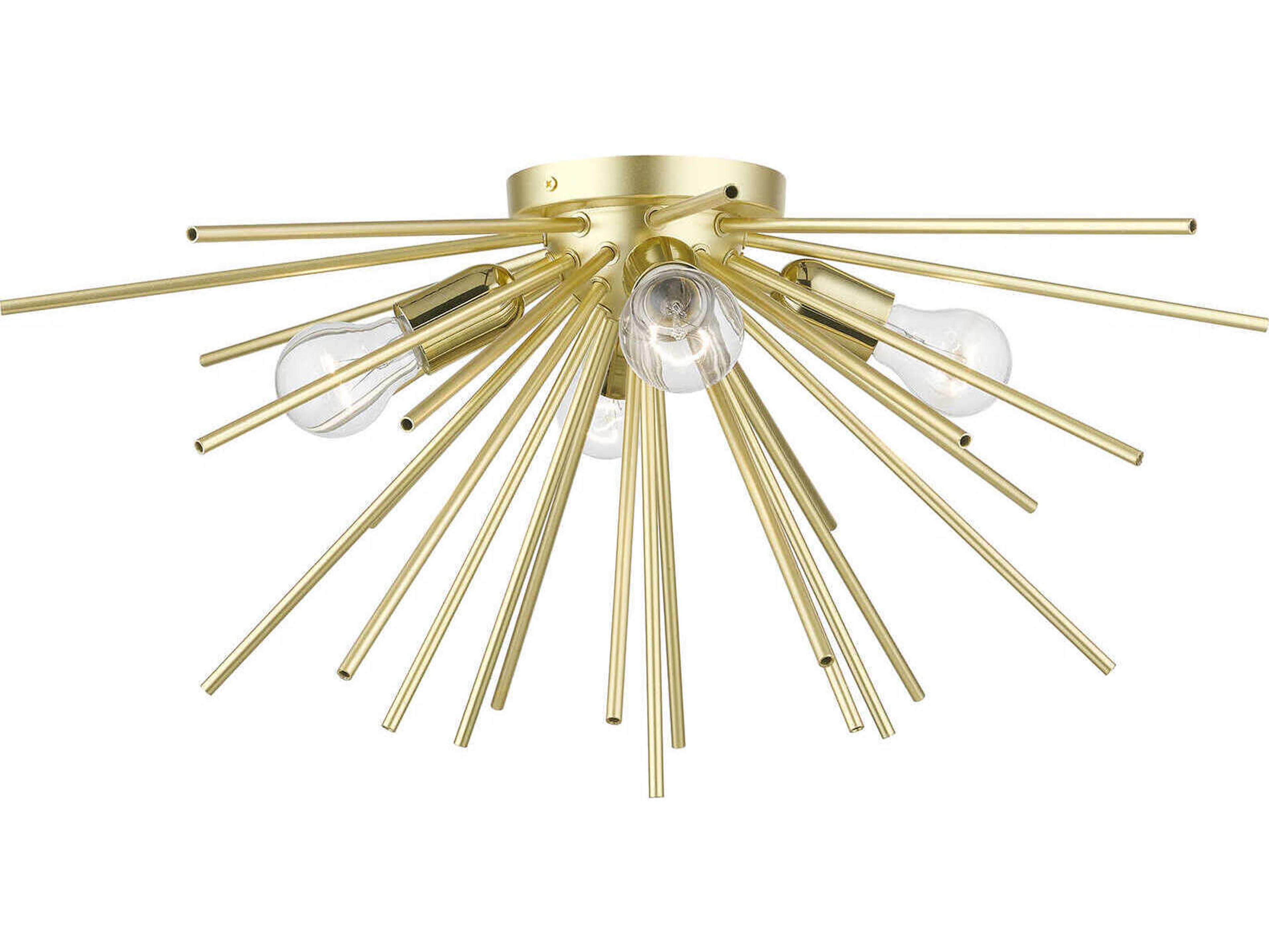Tribeca 4-Light Soft Gold Polished Brass Sputnik Flush Mount