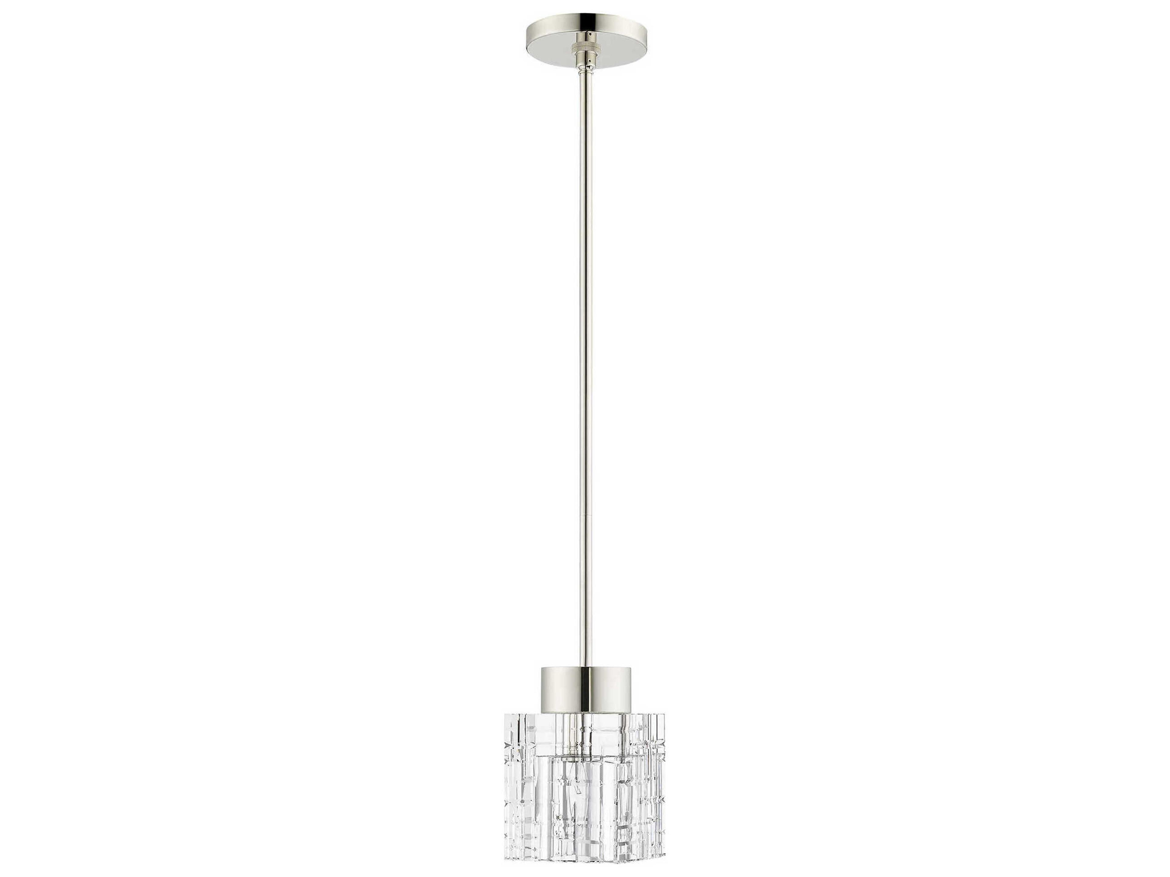 Livex Lighting Rotterdam 1-Light Polished Nickel Crystal Mini Pendant