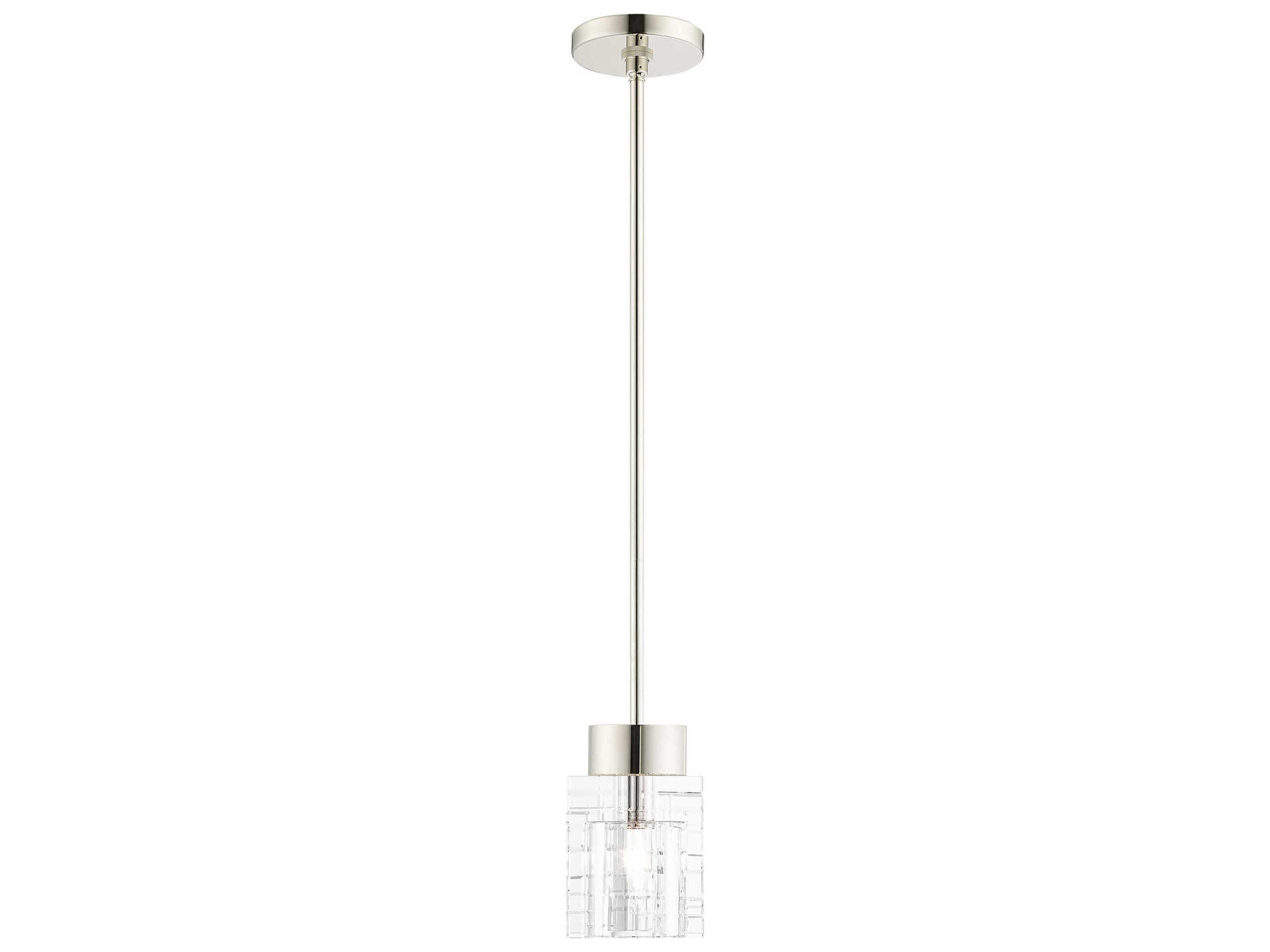 Livex Lighting Rotterdam 1-Light Polished Nickel Crystal Mini Pendant