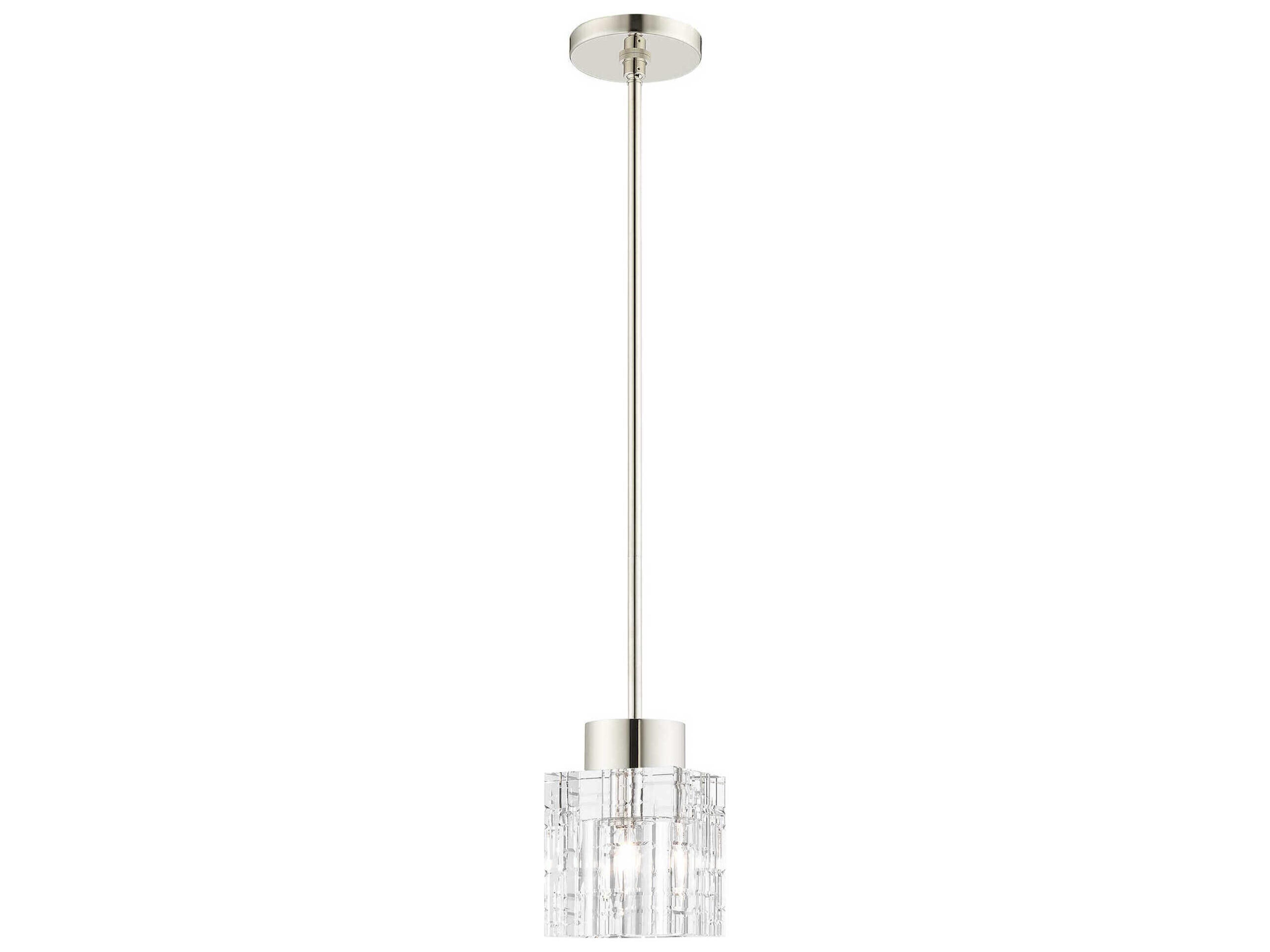 Livex Lighting Rotterdam 1-Light Polished Nickel Crystal Mini Pendant