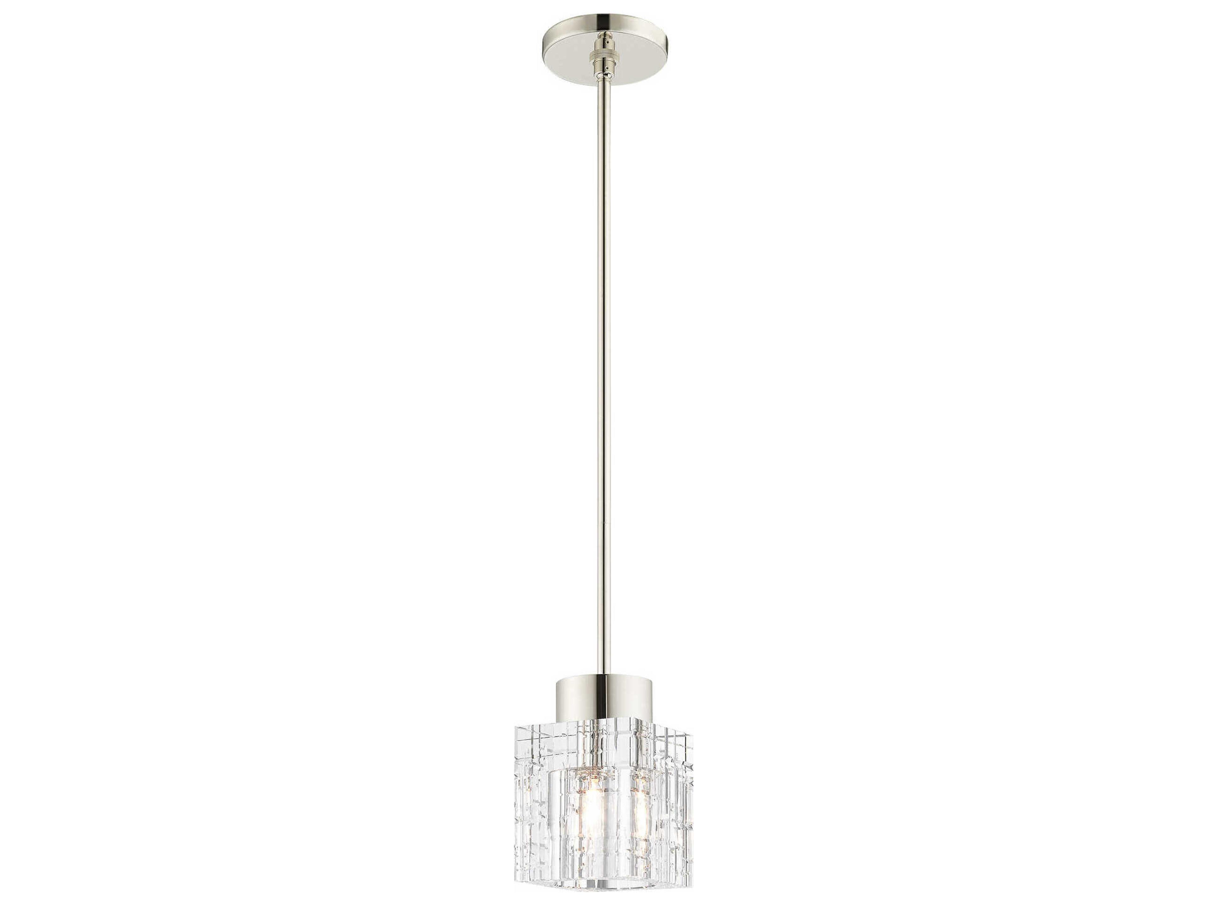 Livex Lighting Rotterdam 1-Light Polished Nickel Crystal Mini Pendant