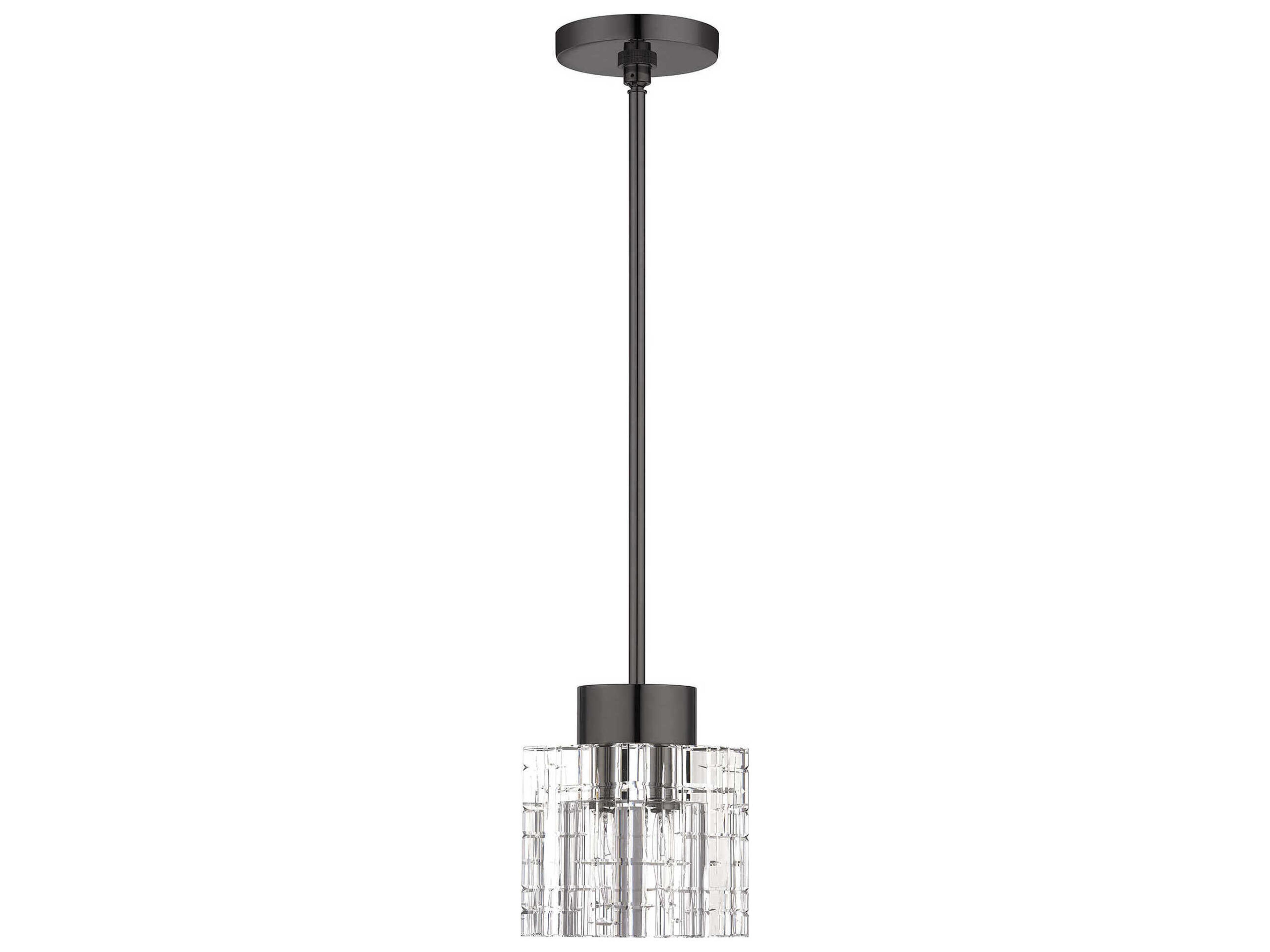 Livex Lighting Rotterdam 1-Light Black Chrome Crystal Mini Pendant