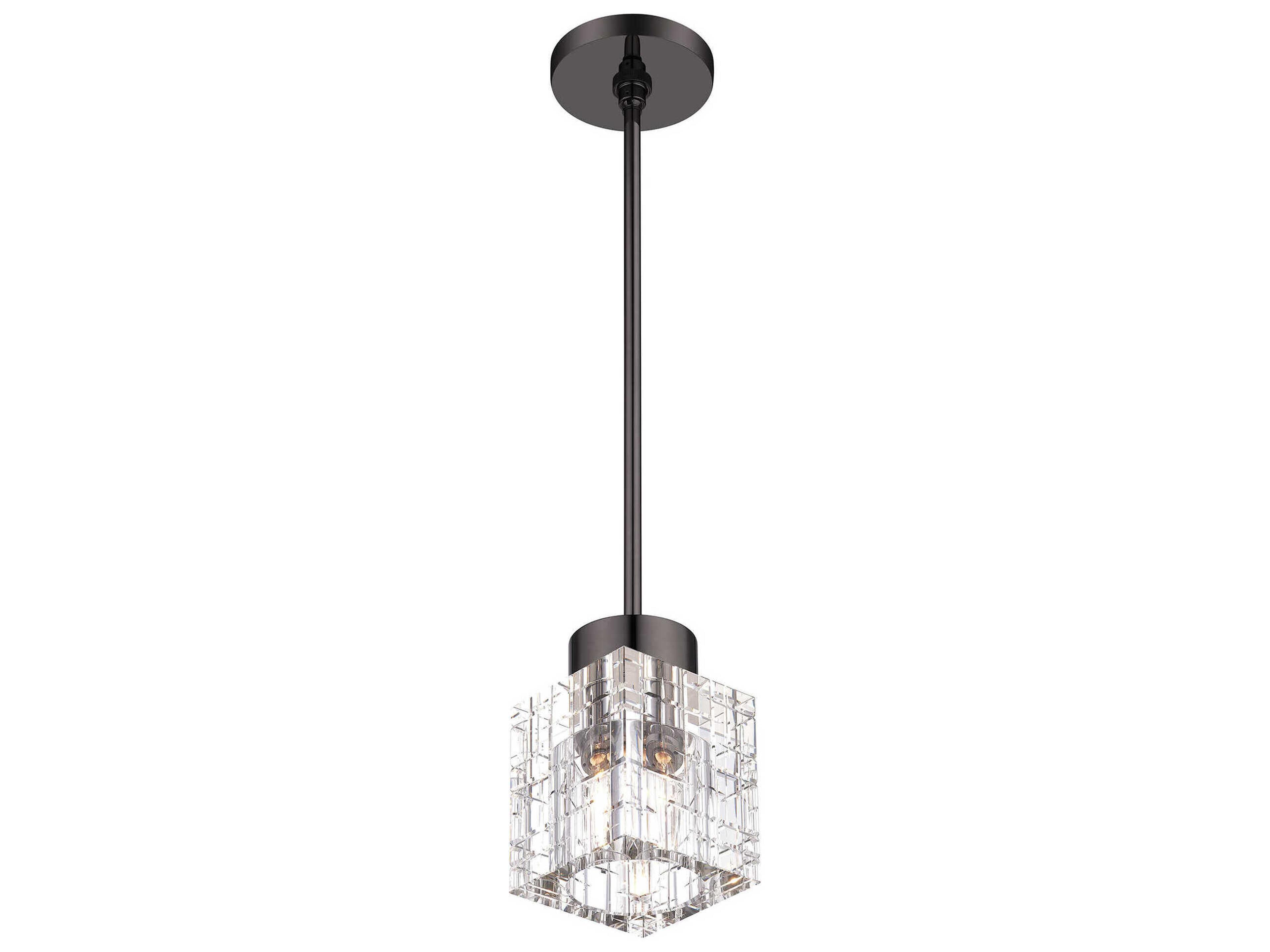 Livex Lighting Rotterdam 1-Light Black Chrome Crystal Mini Pendant