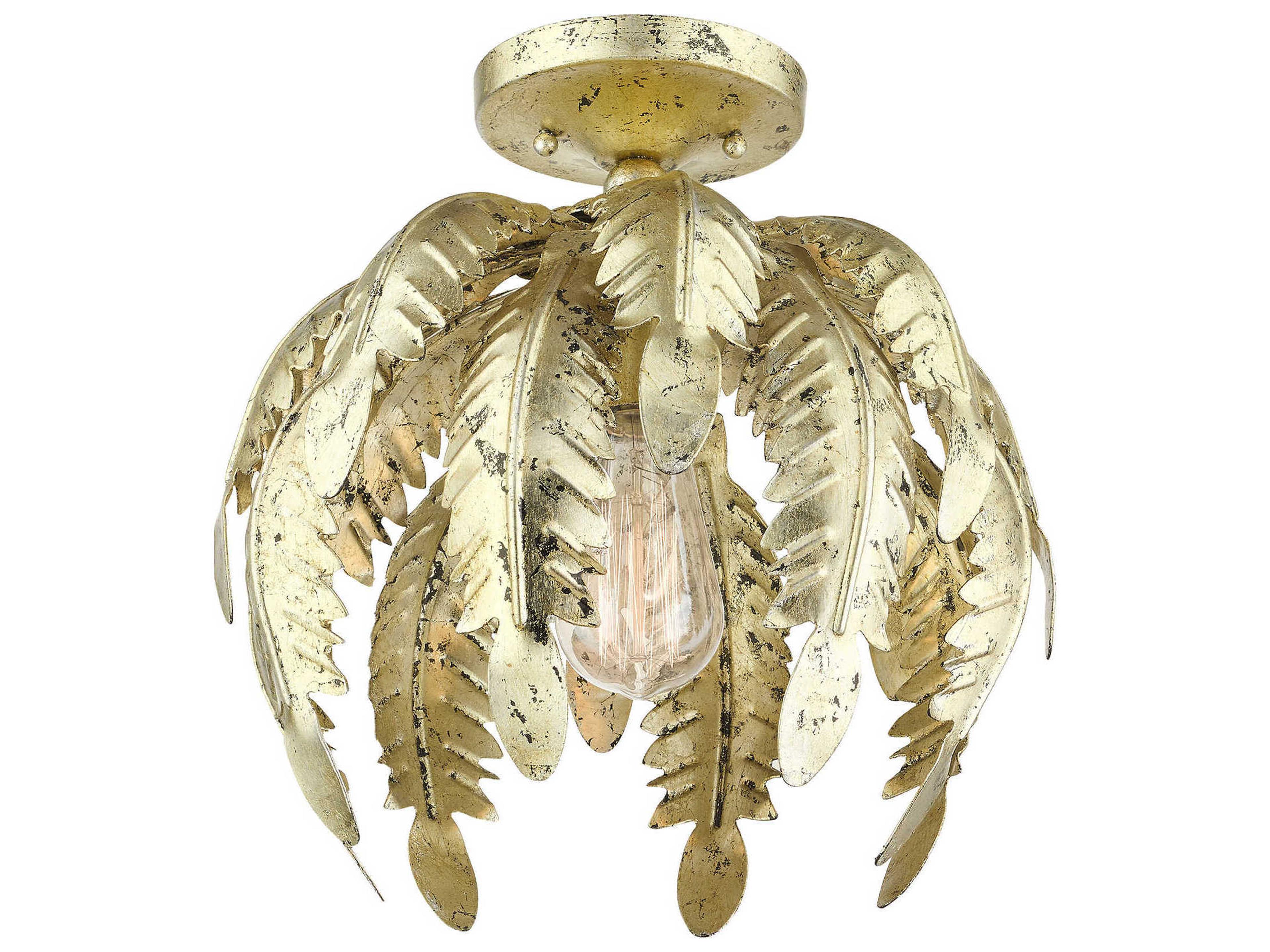 Livex Lighting Acanthus 1-Light Winter Gold Semi Flush Mount