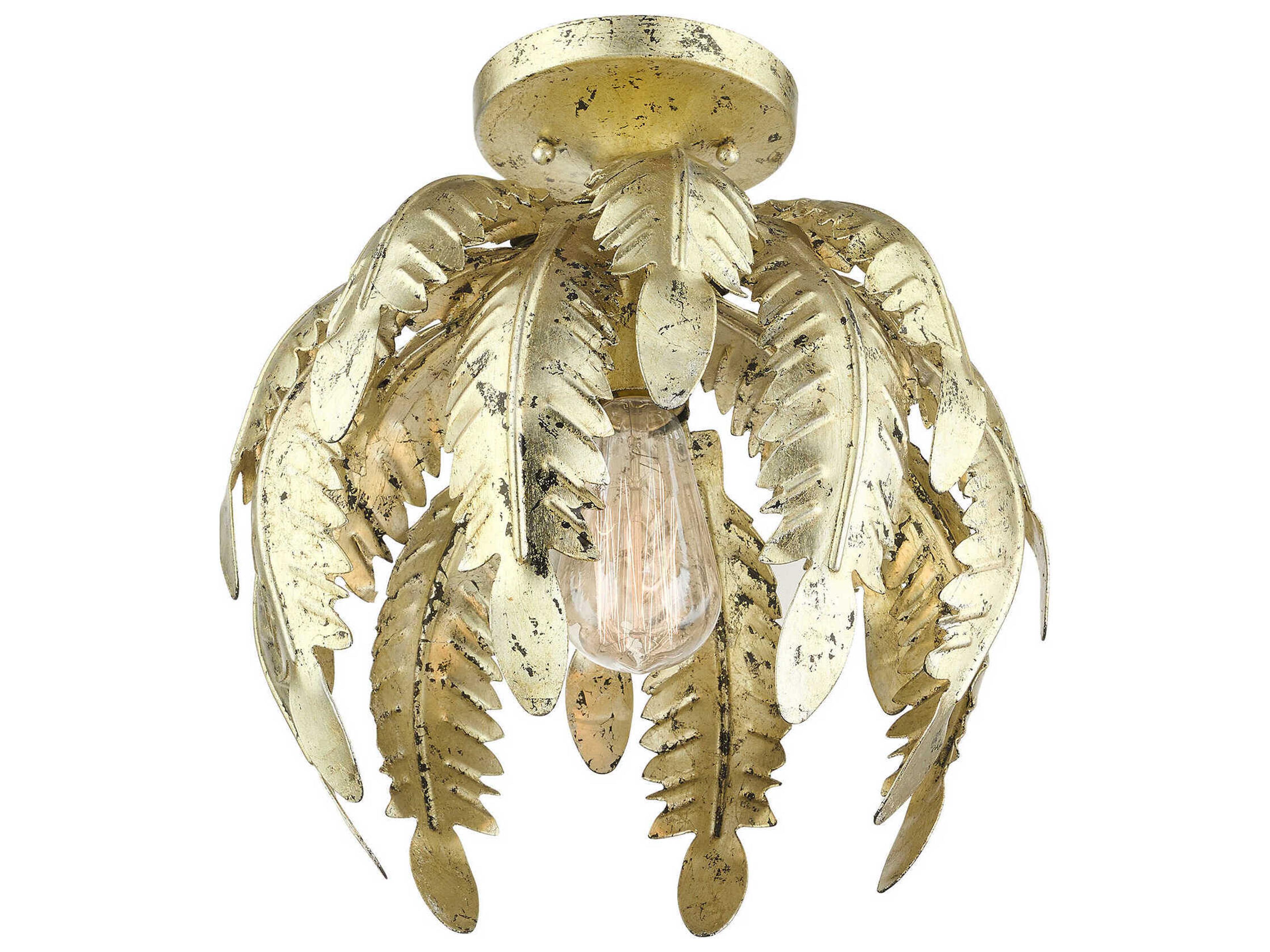 Livex Lighting Acanthus 1-Light Winter Gold Semi Flush Mount