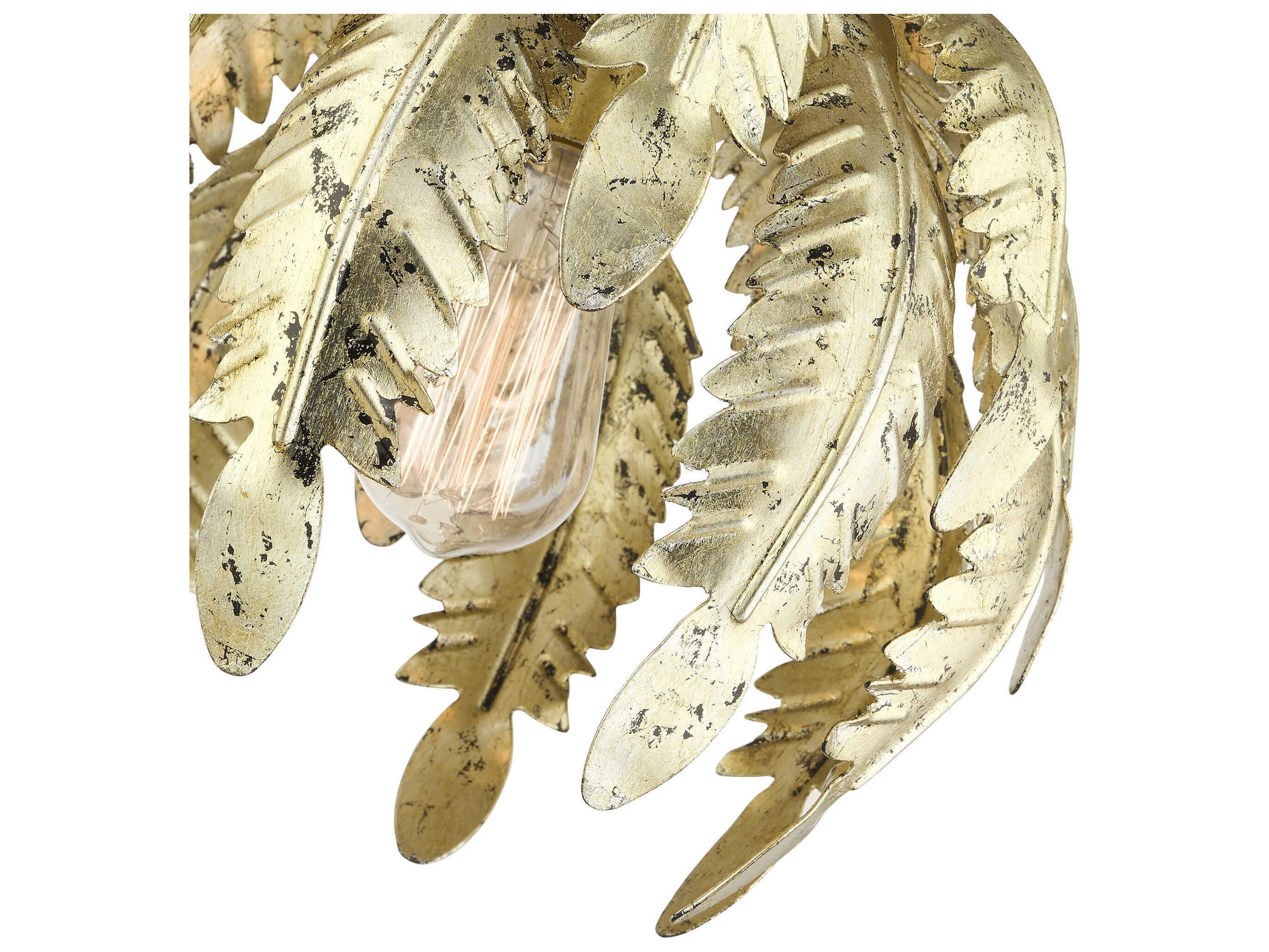 Livex Lighting Acanthus 1-Light Winter Gold Semi Flush Mount