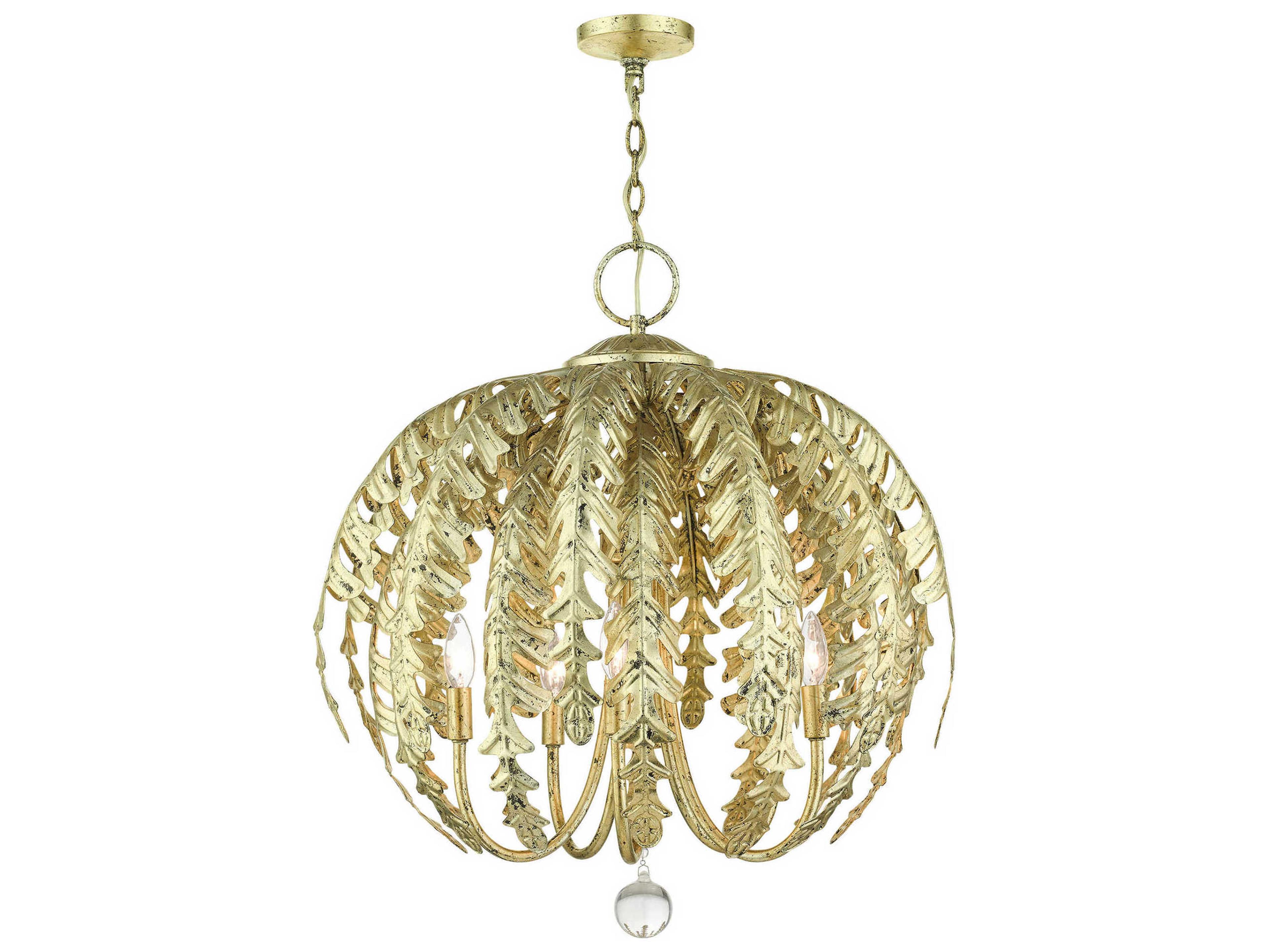 Acanthus 5-Light Winter Gold Crystal Chandelier