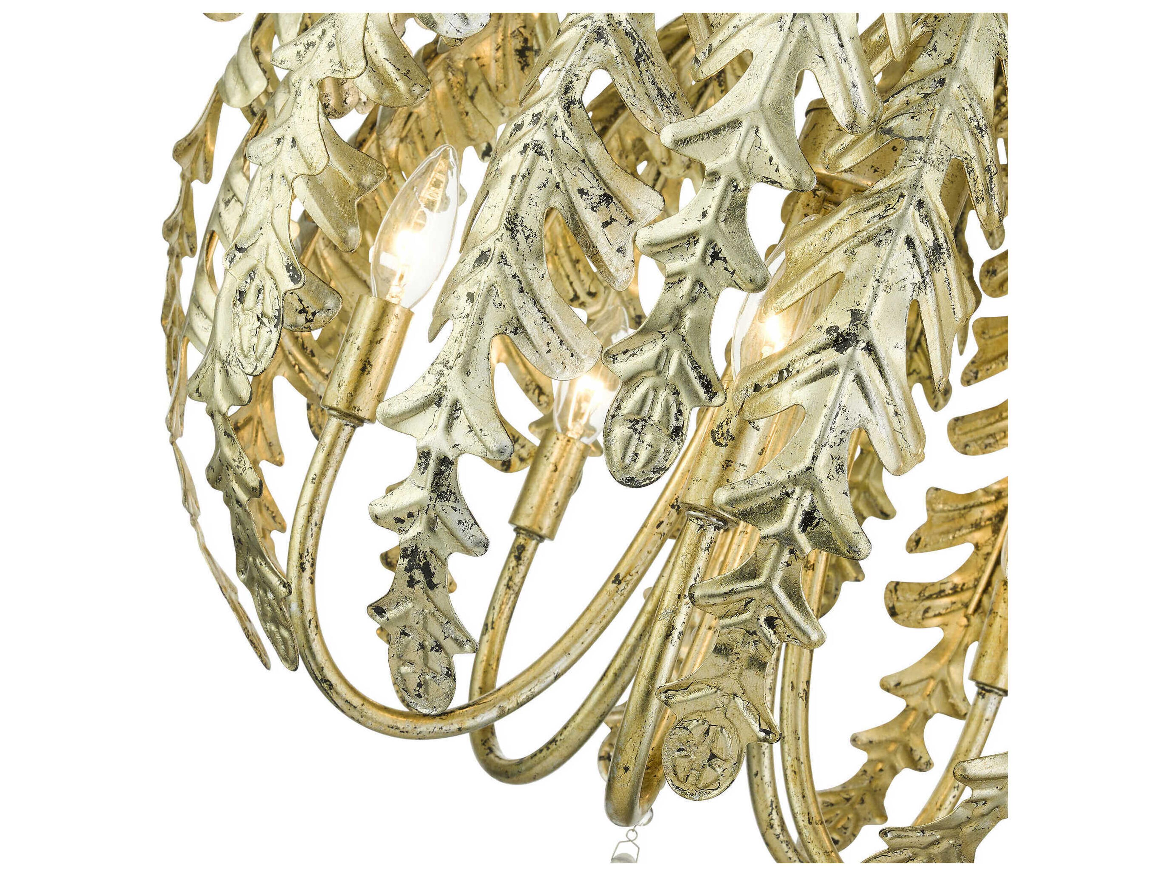 Livex Lighting Acanthus 5-Light Winter Gold Crystal Chandelier