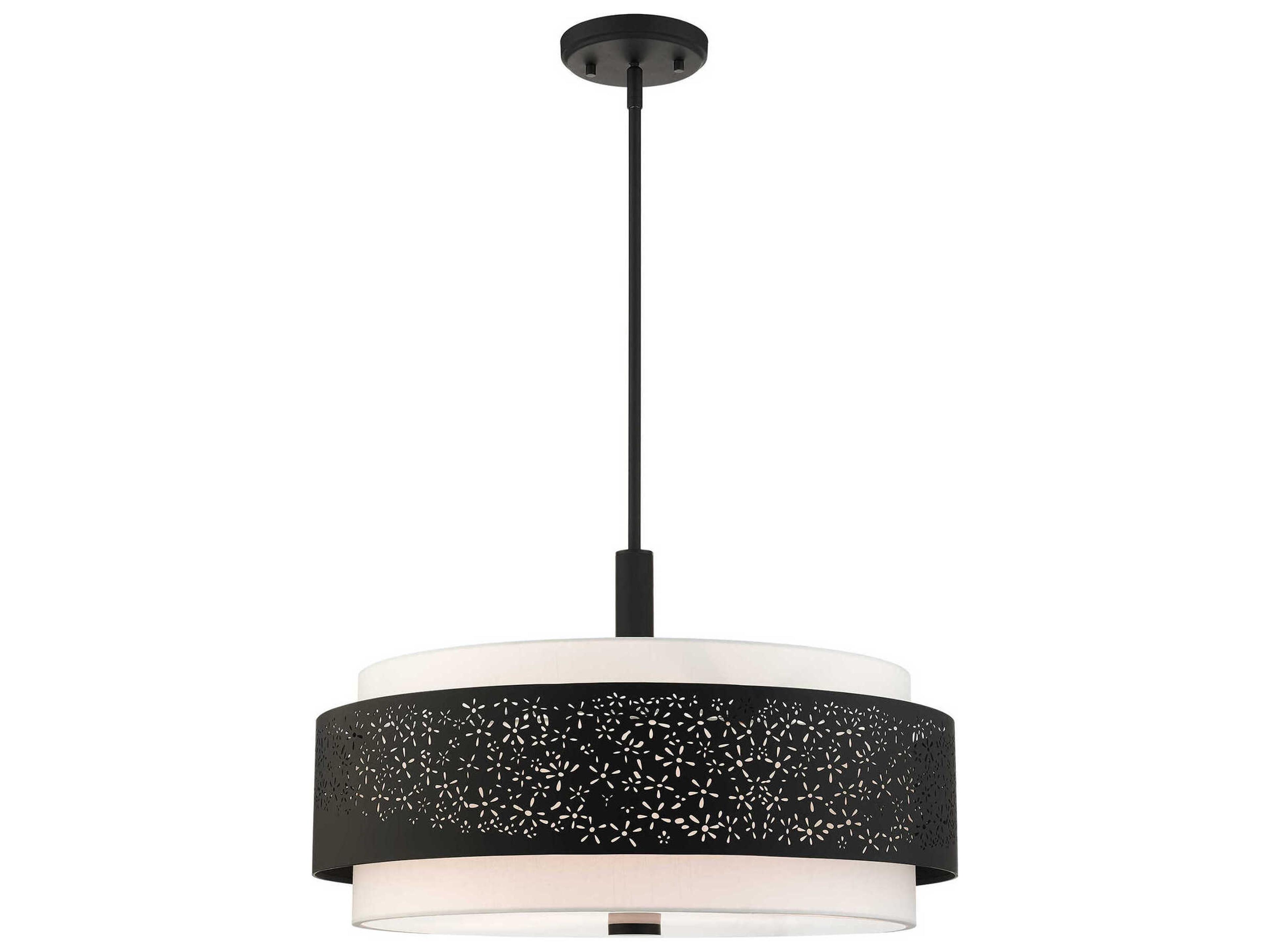Noria 5-Light Black Drum Chandelier