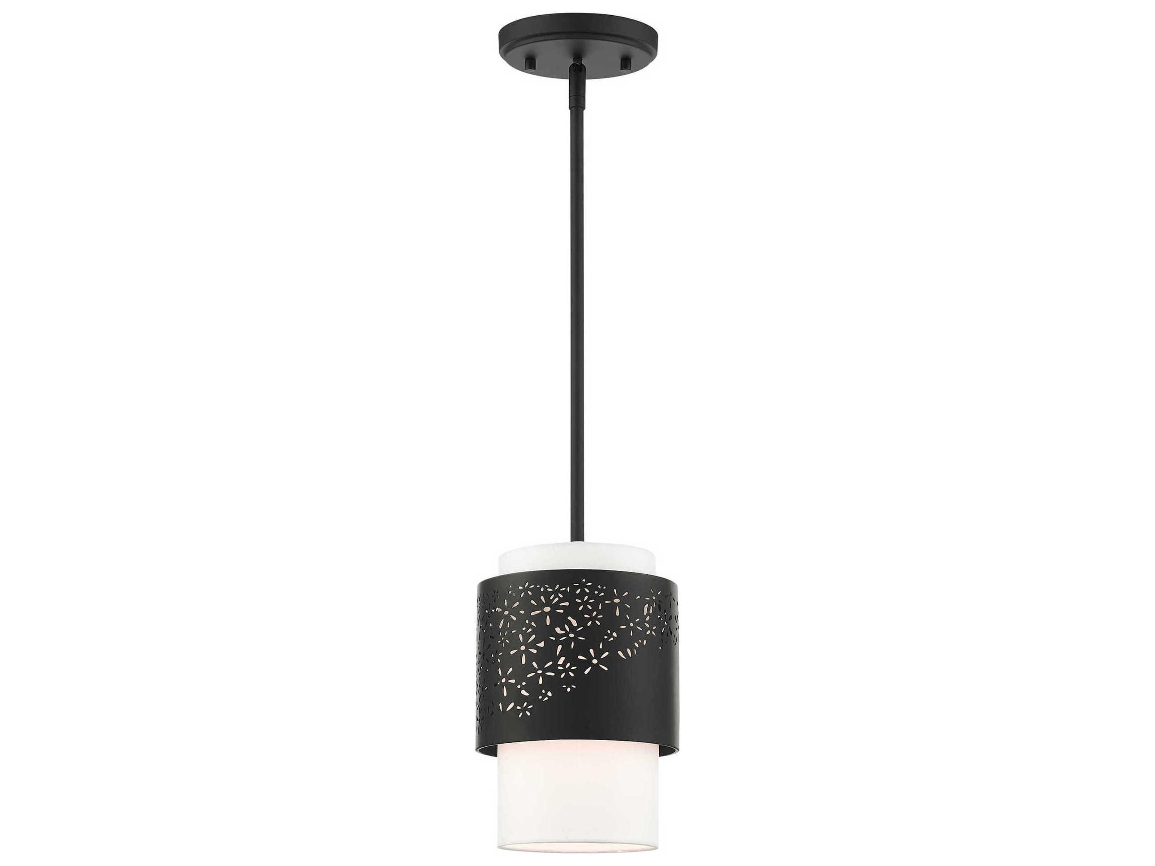 Noria 1-Light Black Cylinder Mini Pendant