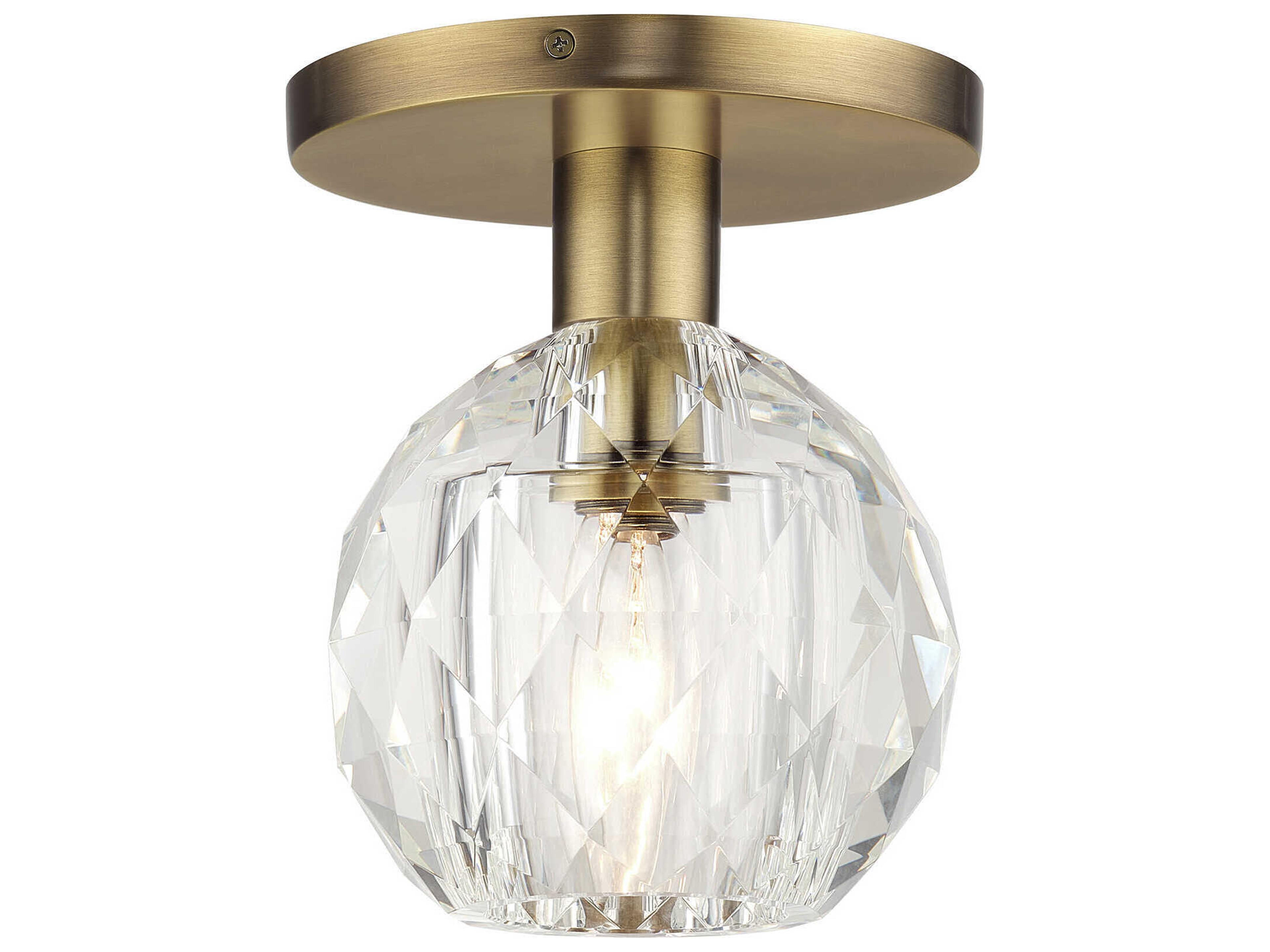 Whitfield 1-Light Natural Brass Semi Flush Mount