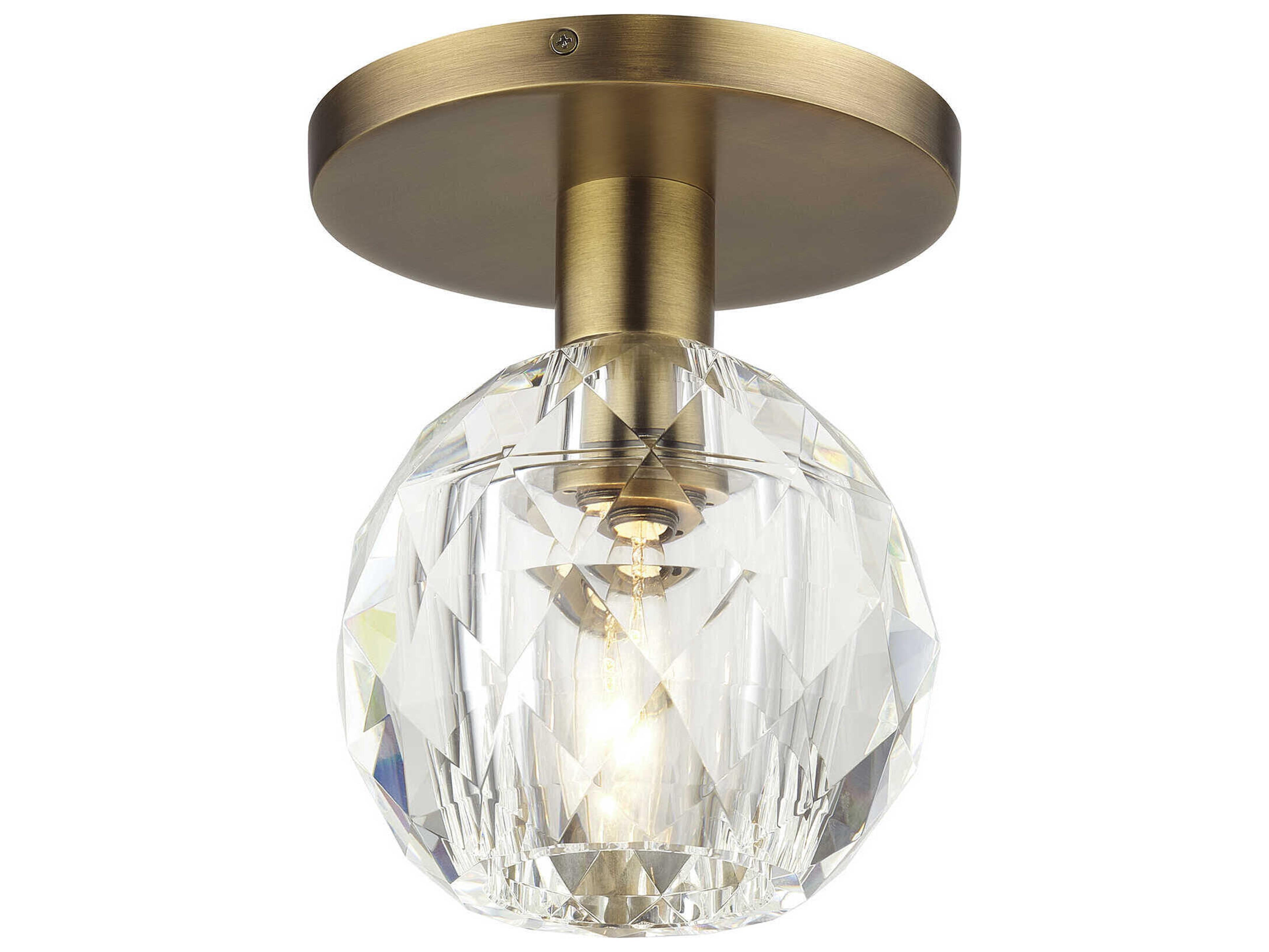 Livex Lighting Whitfield 1-Light Natural Brass Semi Flush Mount
